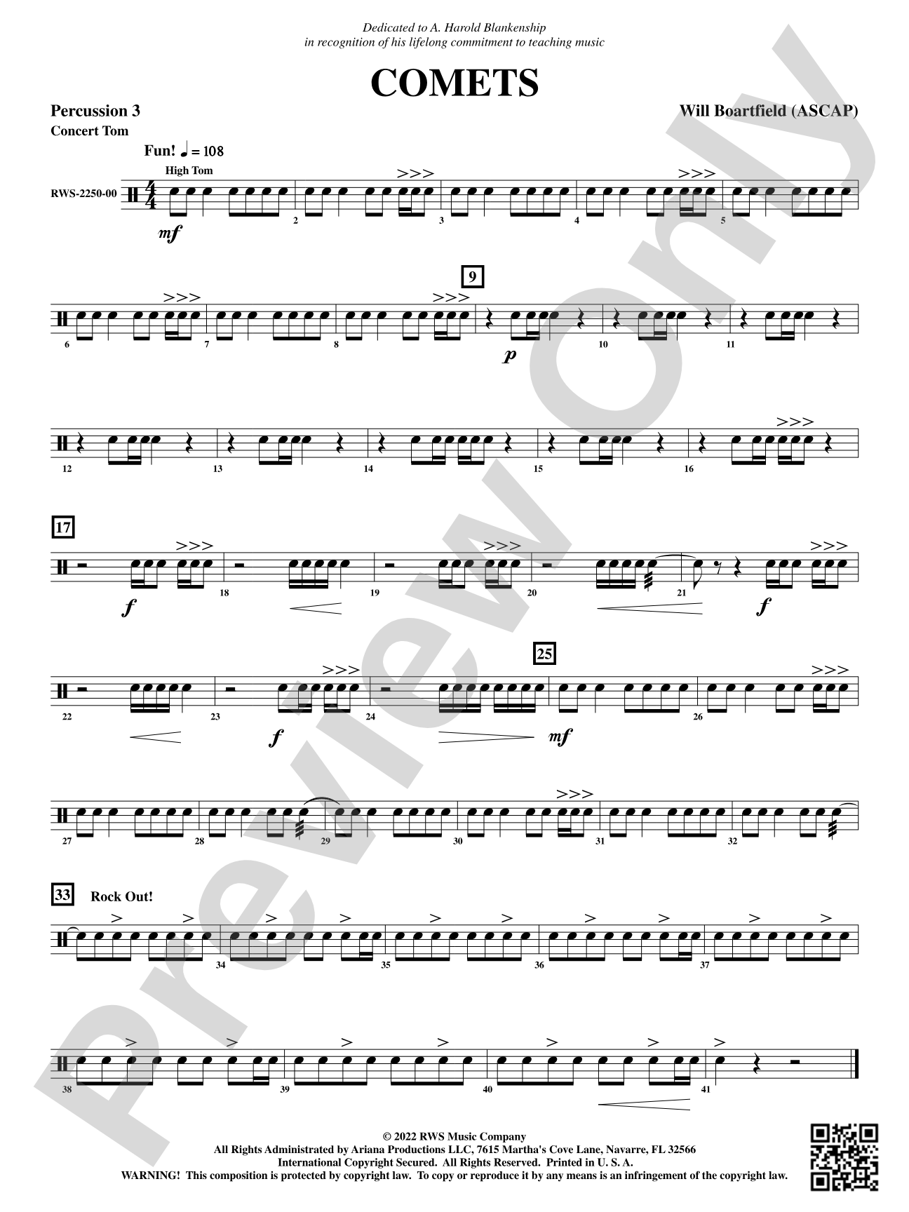 Comets: 3rd Percussion