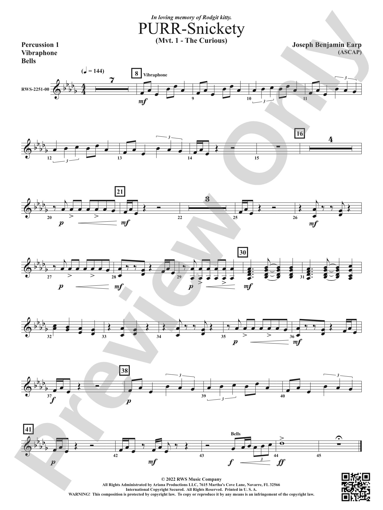 PURR-Snickety - Mvt 1. - The Curious: 1st Percussion