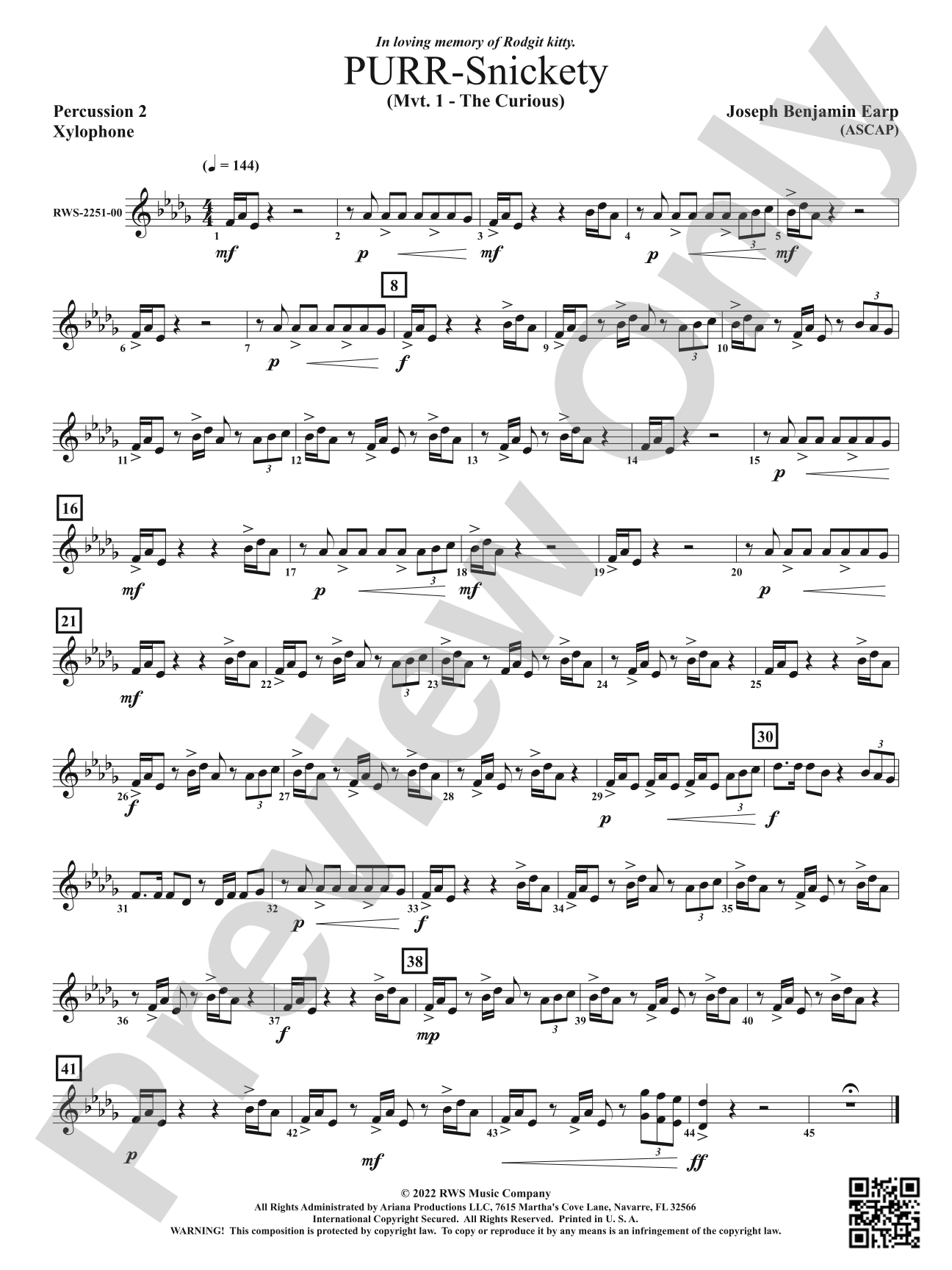 PURR-Snickety - Mvt 1. - The Curious: 2nd Percussion