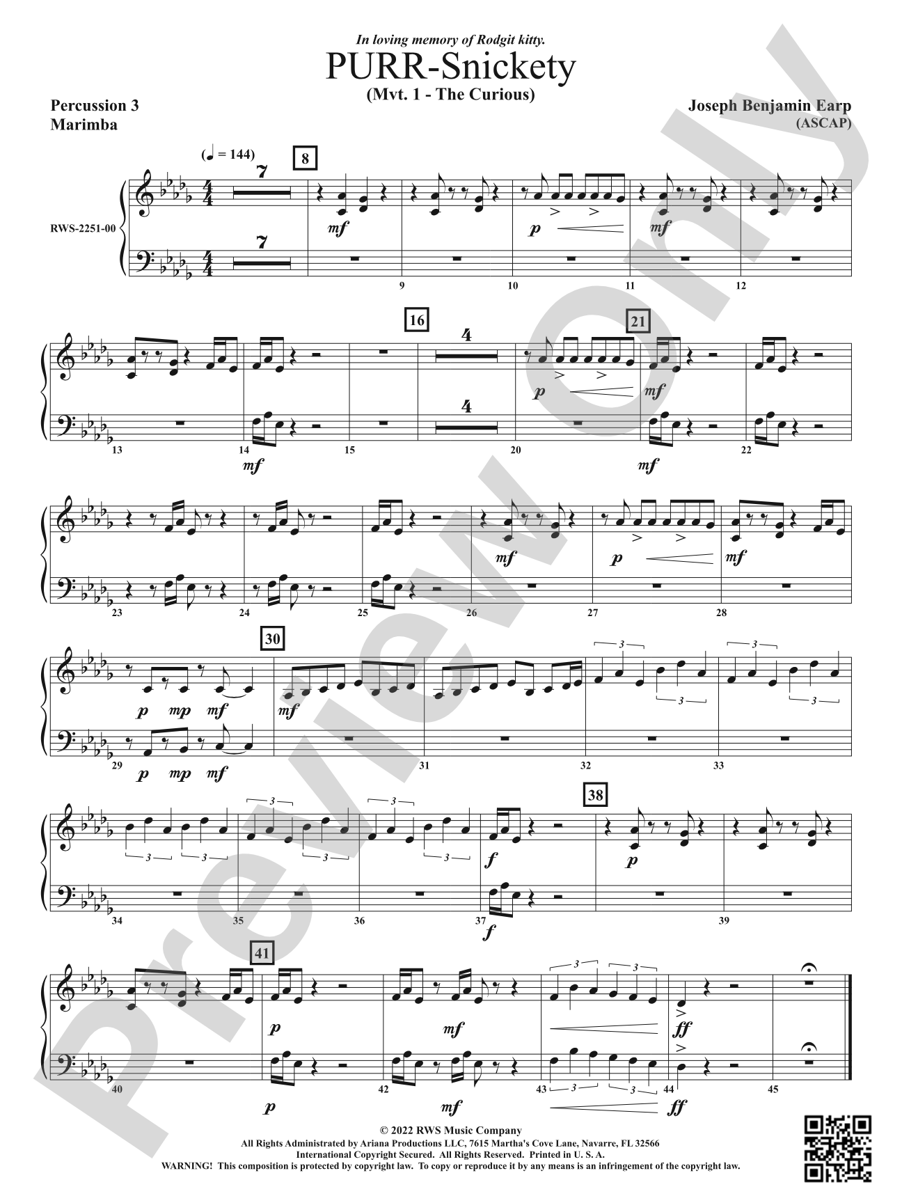 PURR-Snickety - Mvt 1. - The Curious: 3rd Percussion