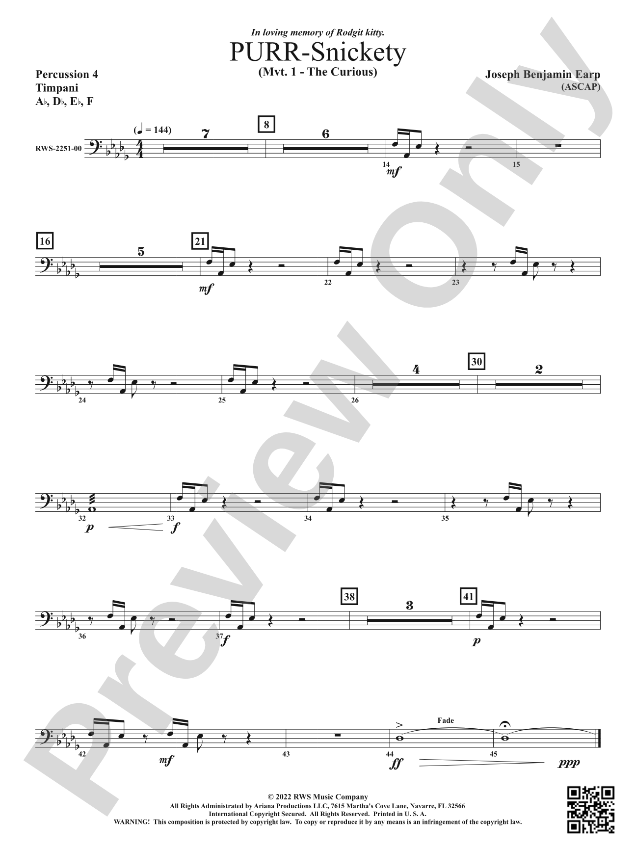 PURR-Snickety - Mvt 1. - The Curious: 4th Percussion