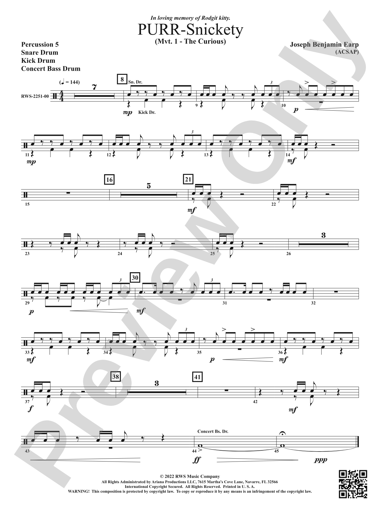PURR-Snickety - Mvt 1. - The Curious: 5th Percussion