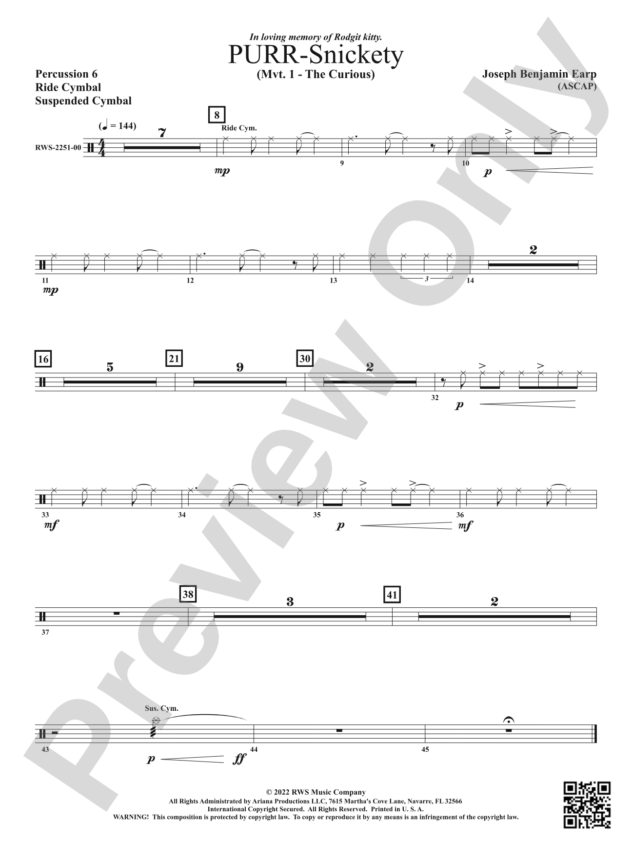 PURR-Snickety - Mvt 1. - The Curious: 6th Percussion