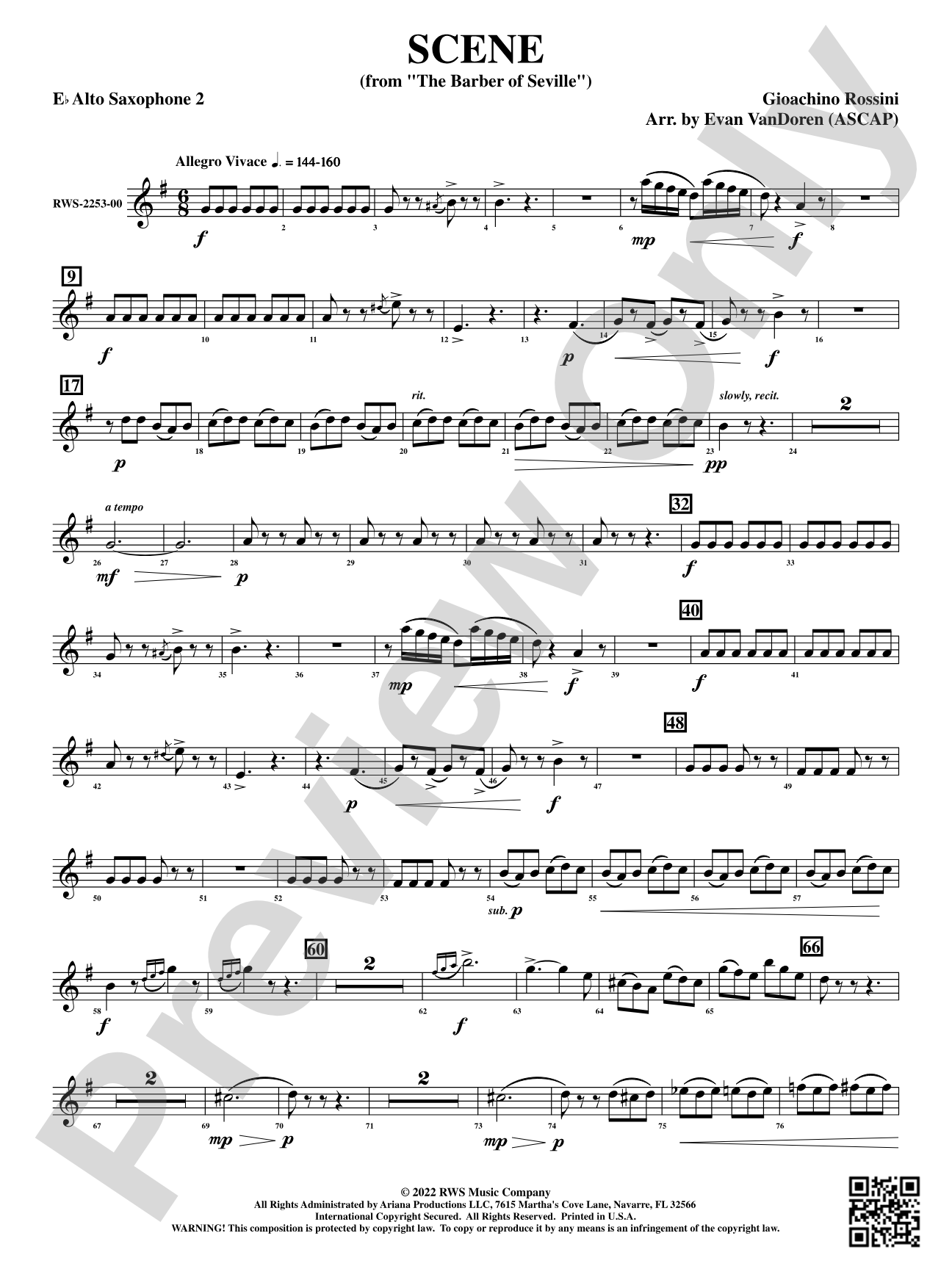 Scene - From <i>The Barber of Seville</i>: 2nd E-flat Alto Saxophone