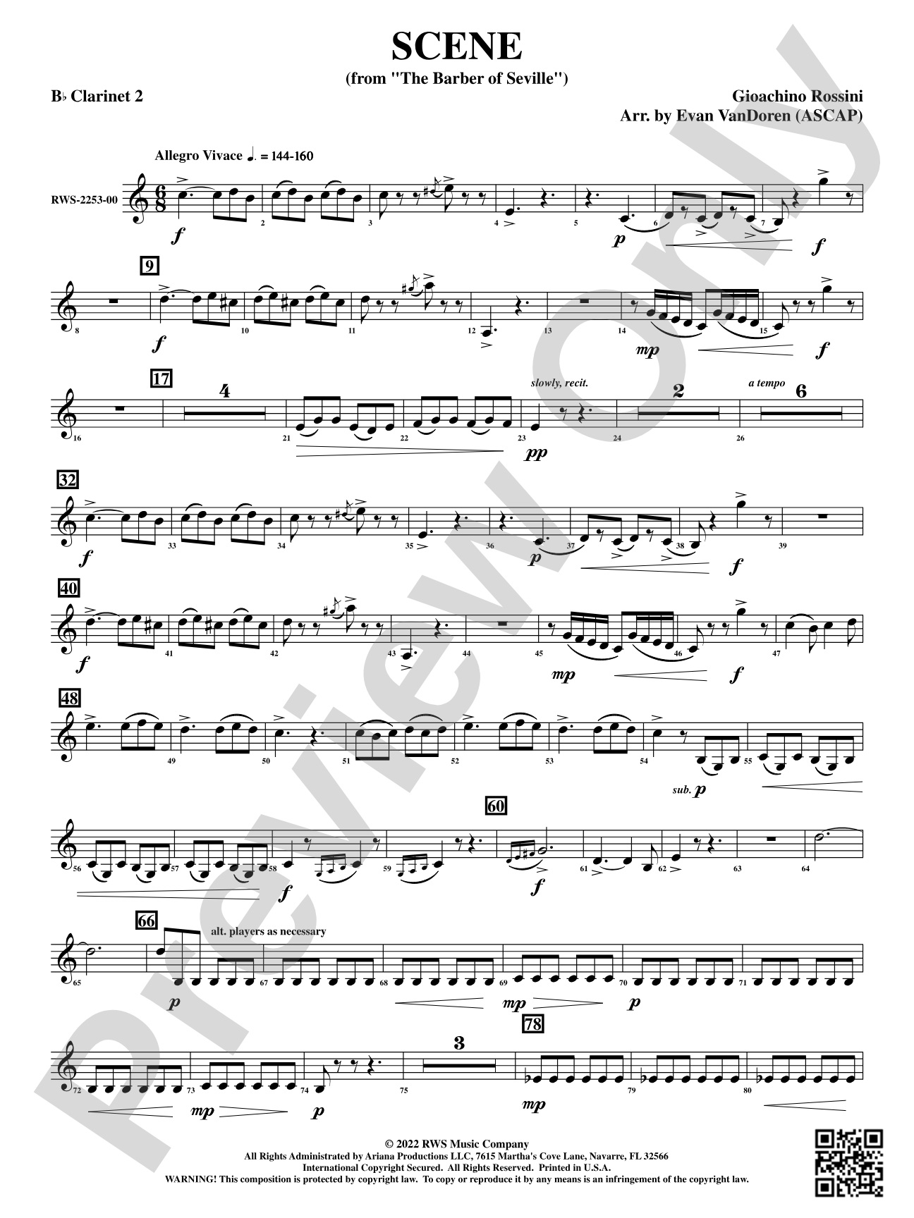 Scene - From <i>The Barber of Seville</i>: 2nd B-flat Clarinet