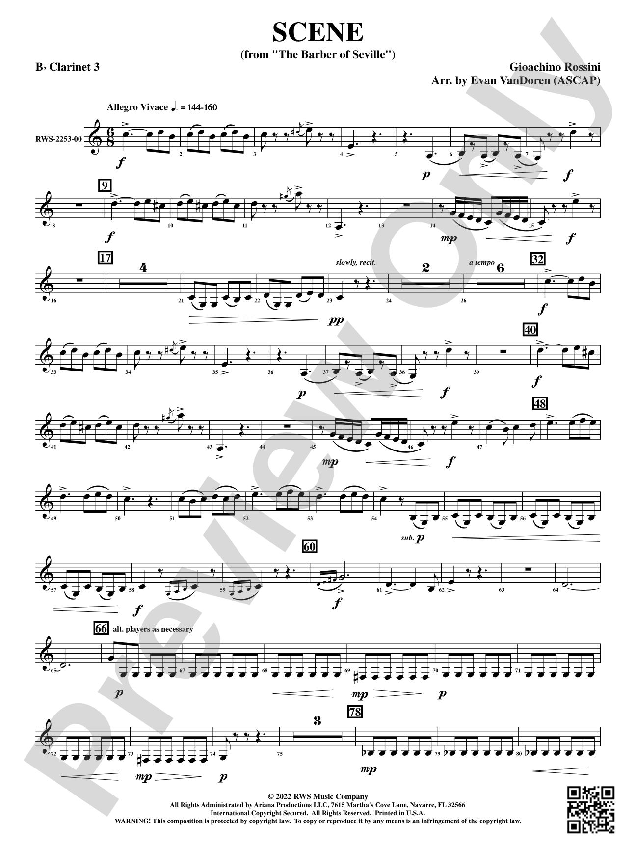 Scene - From <i>The Barber of Seville</i>: 3rd B-flat Clarinet