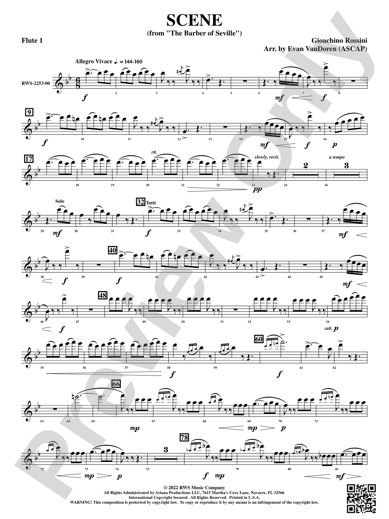 Scene - From <i>The Barber of Seville</i>: 1st Flute