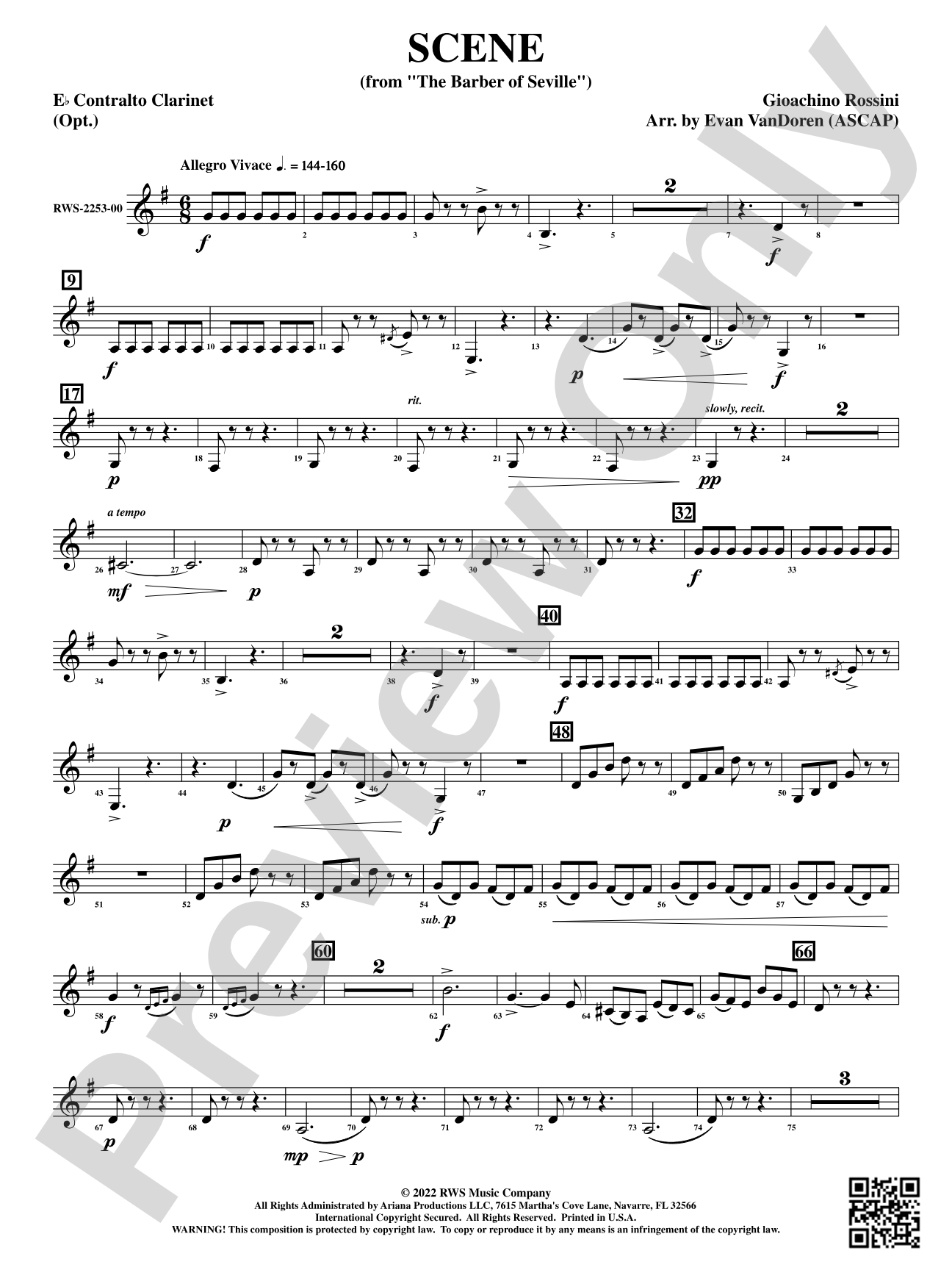 Scene - From <i>The Barber of Seville</i>: Optional E-flat Contra-Alto Clarinet
