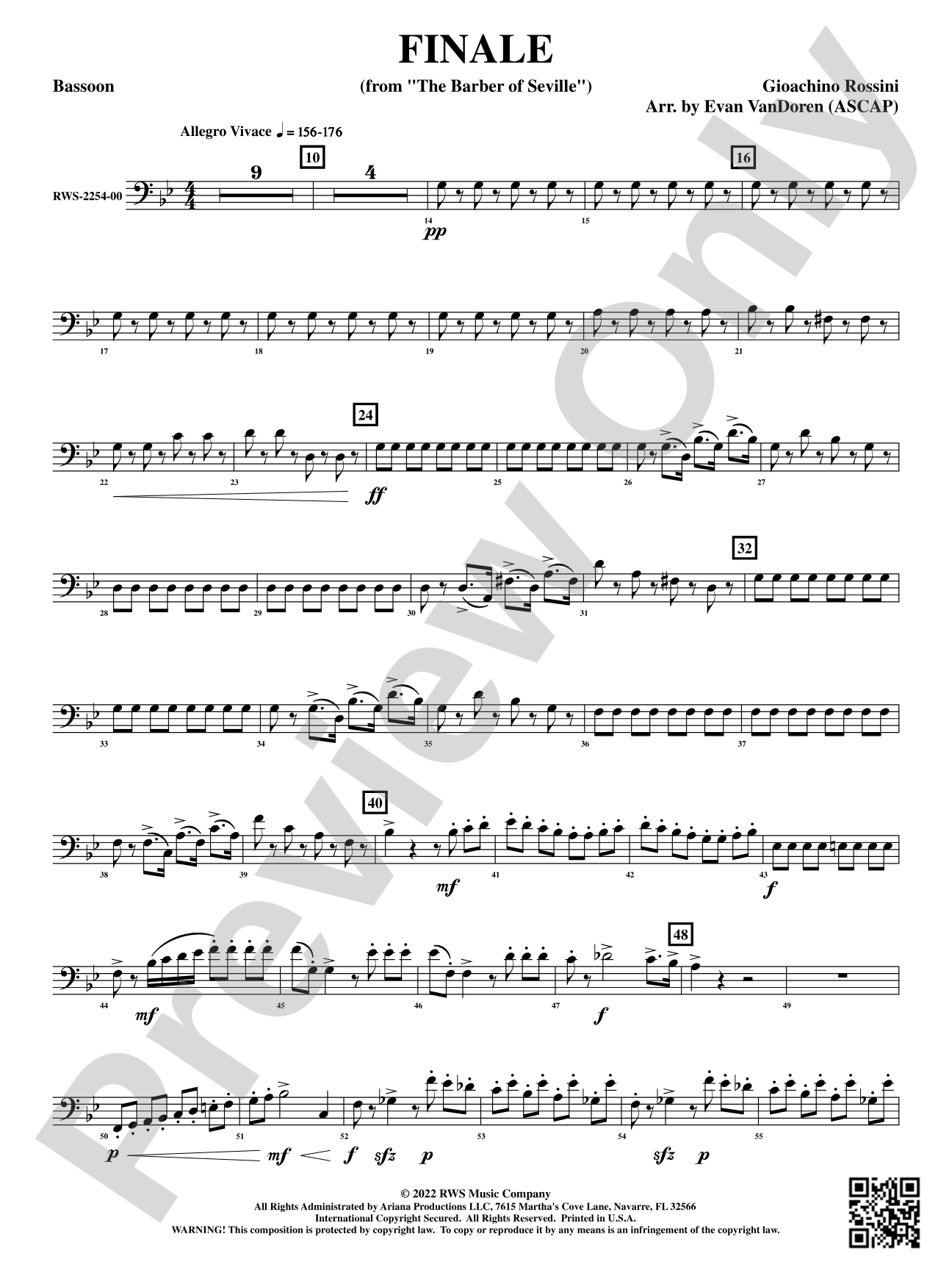 Finale - From <i>The Barber of Seville</i>: Bassoon