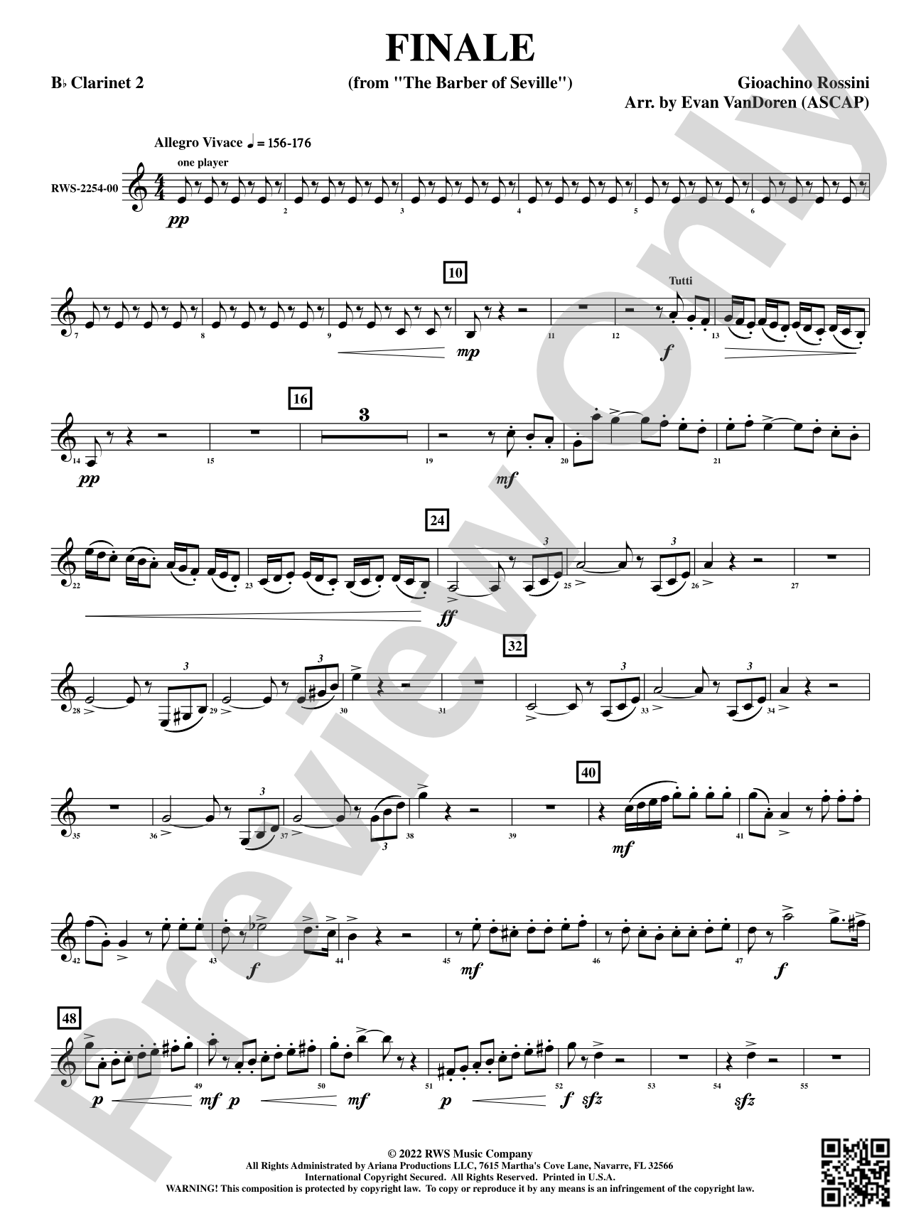 Finale - From <i>The Barber of Seville</i>: 2nd B-flat Clarinet
