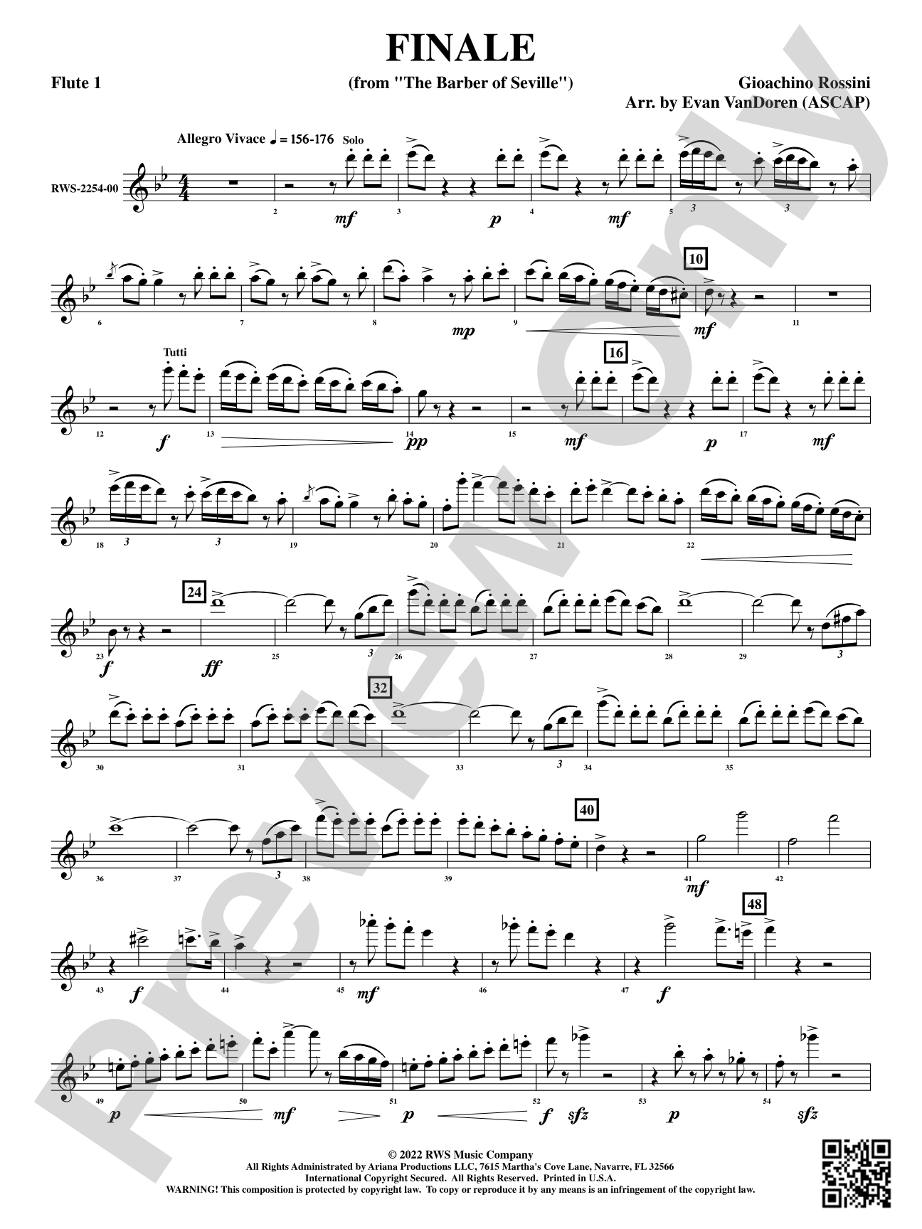 Finale - From <i>The Barber of Seville</i>: 1st Flute
