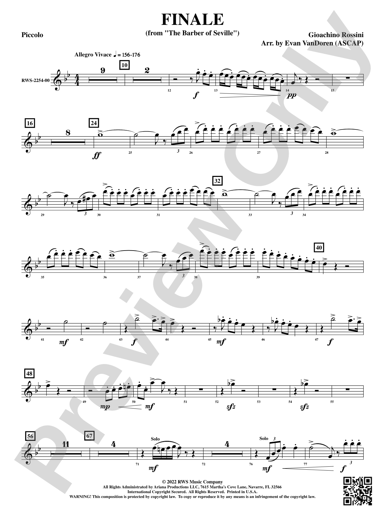 Finale - From <i>The Barber of Seville</i>: Piccolo