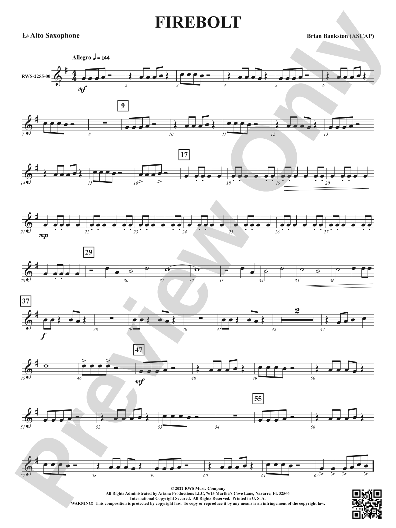 Firebolt: 1st E-flat Alto Saxophone