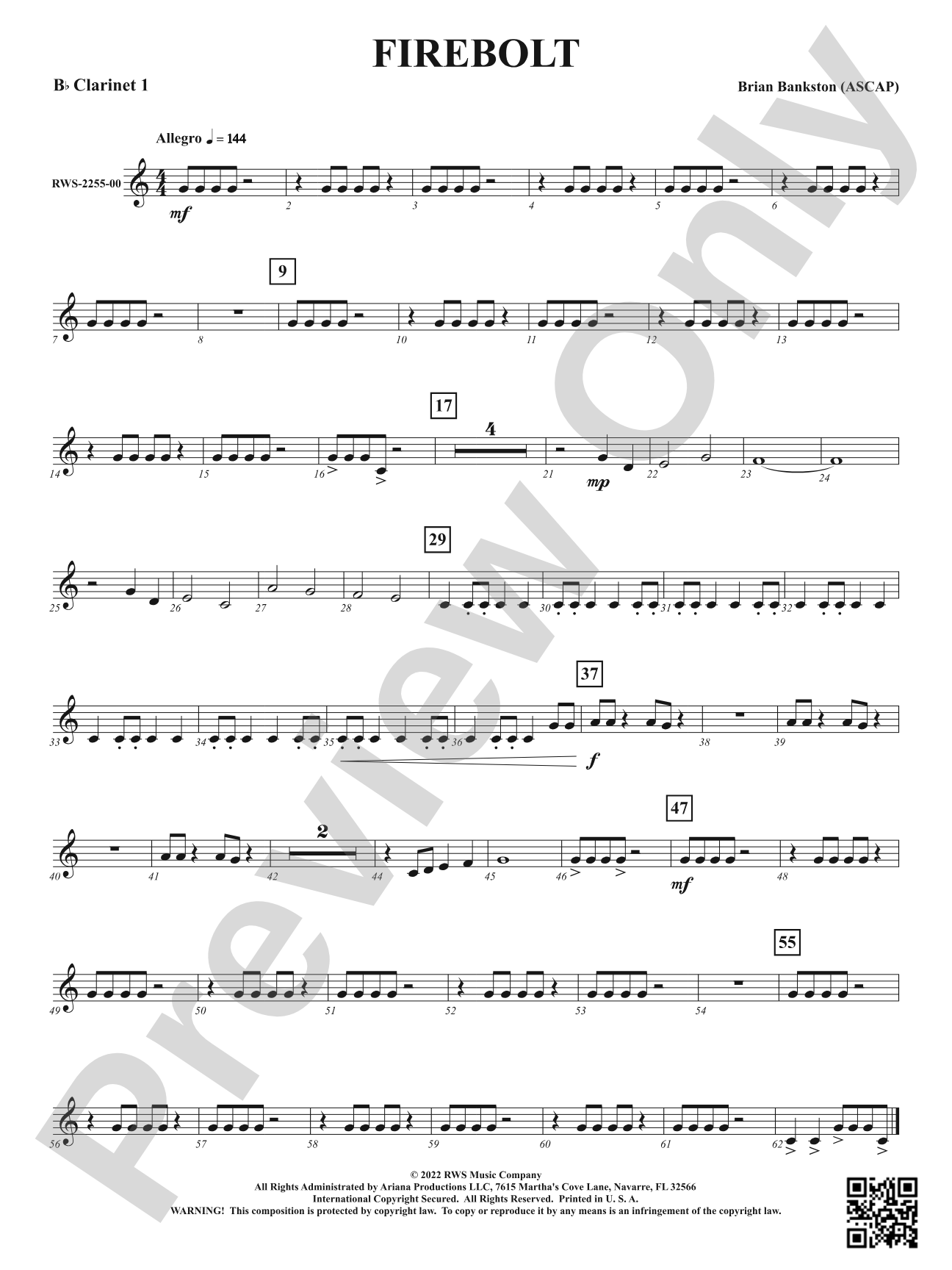 Firebolt: 1st B-flat Clarinet