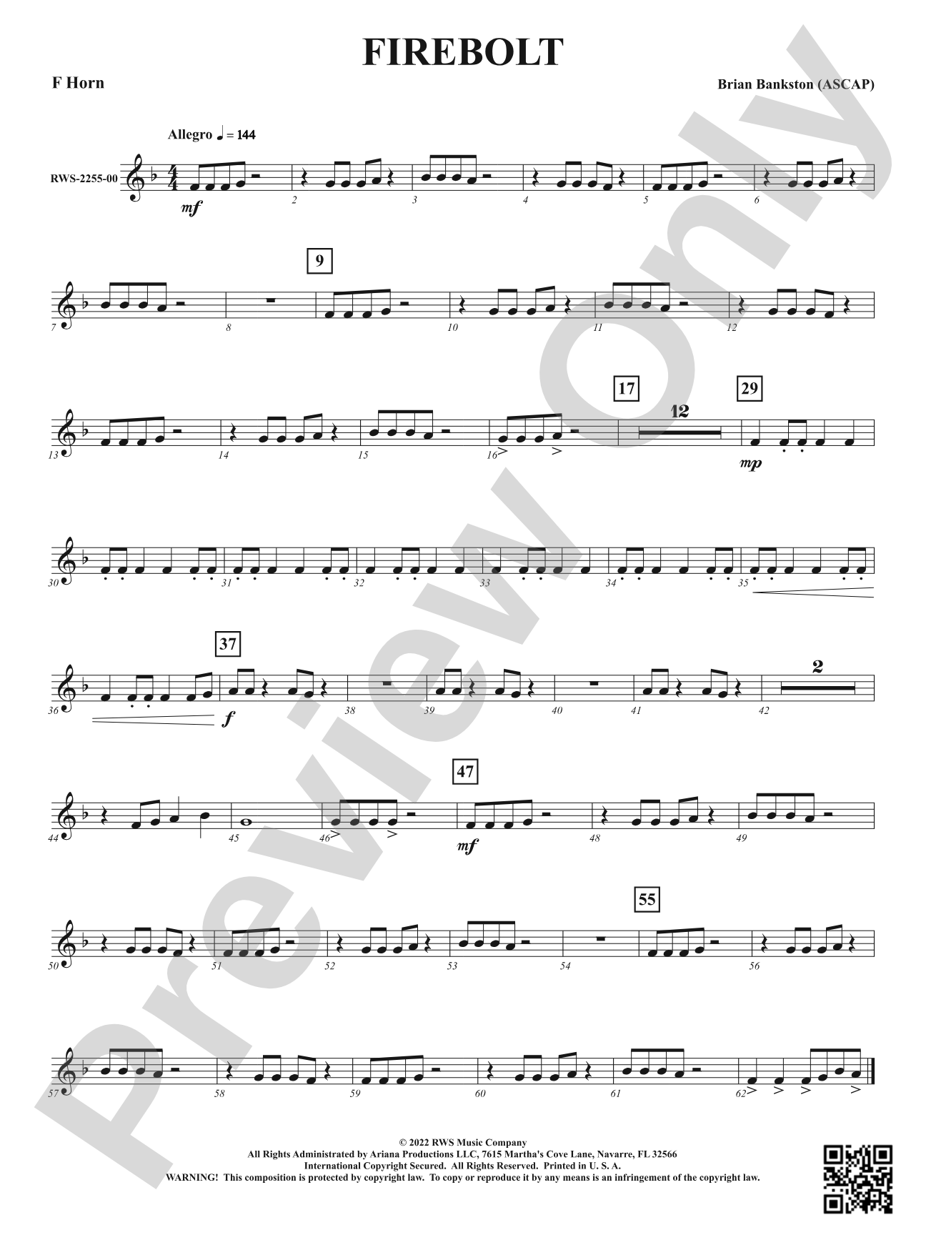 Firebolt: 1st F Horn