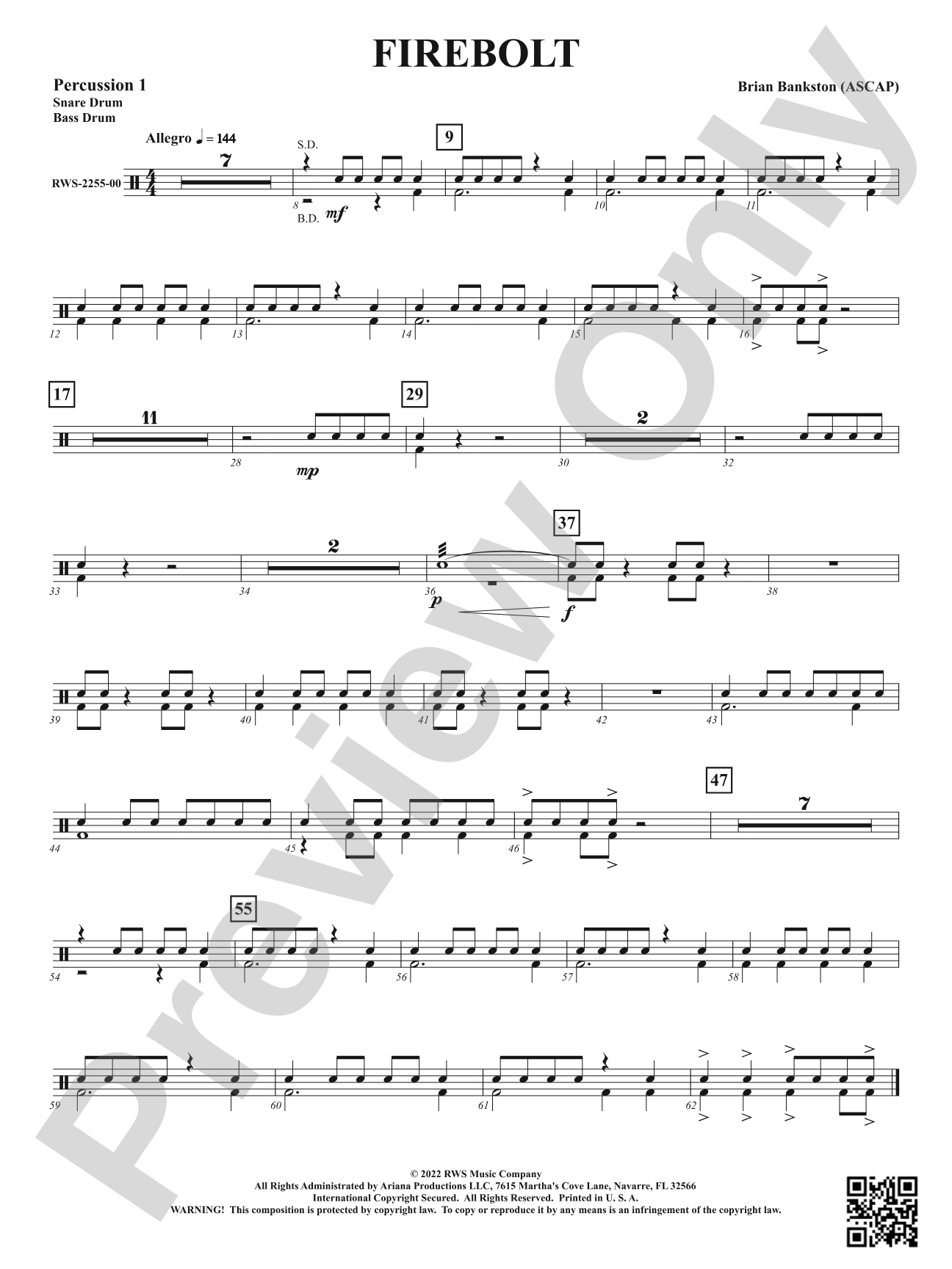 Firebolt: 1st Percussion