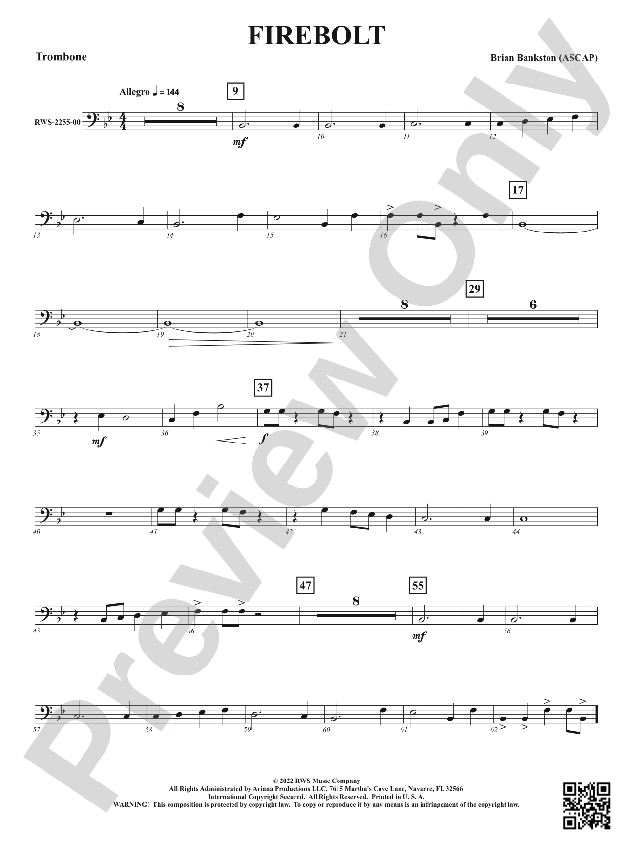 Firebolt: 1st Trombone