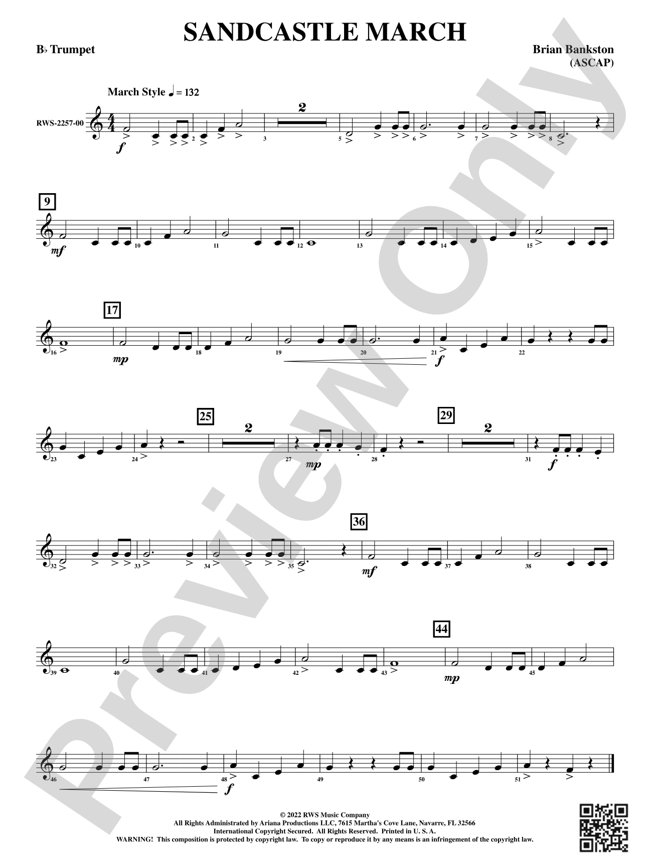 Sandcastle March: 1st B-flat Trumpet