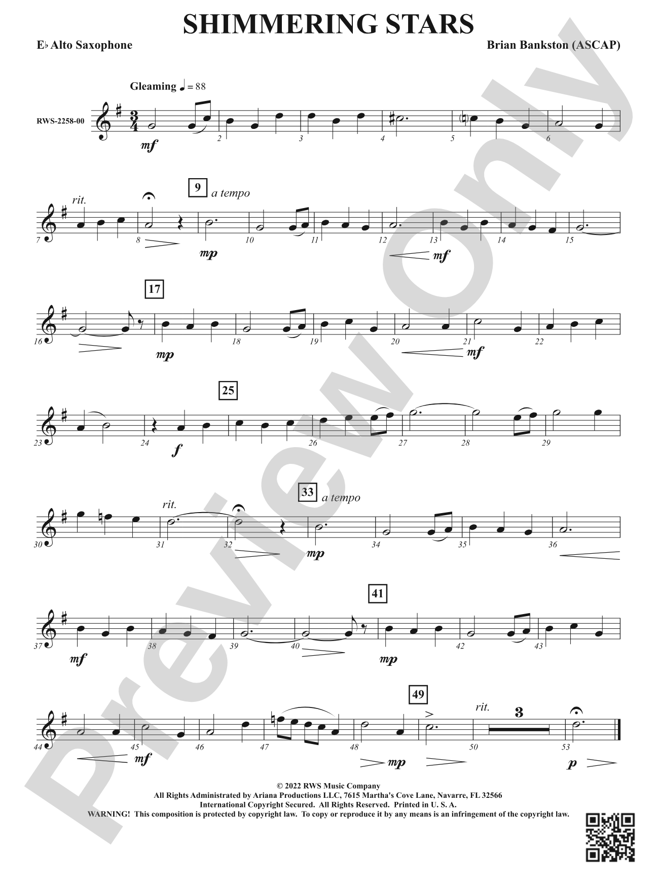 Shimmering Stars: 1st E-flat Alto Saxophone