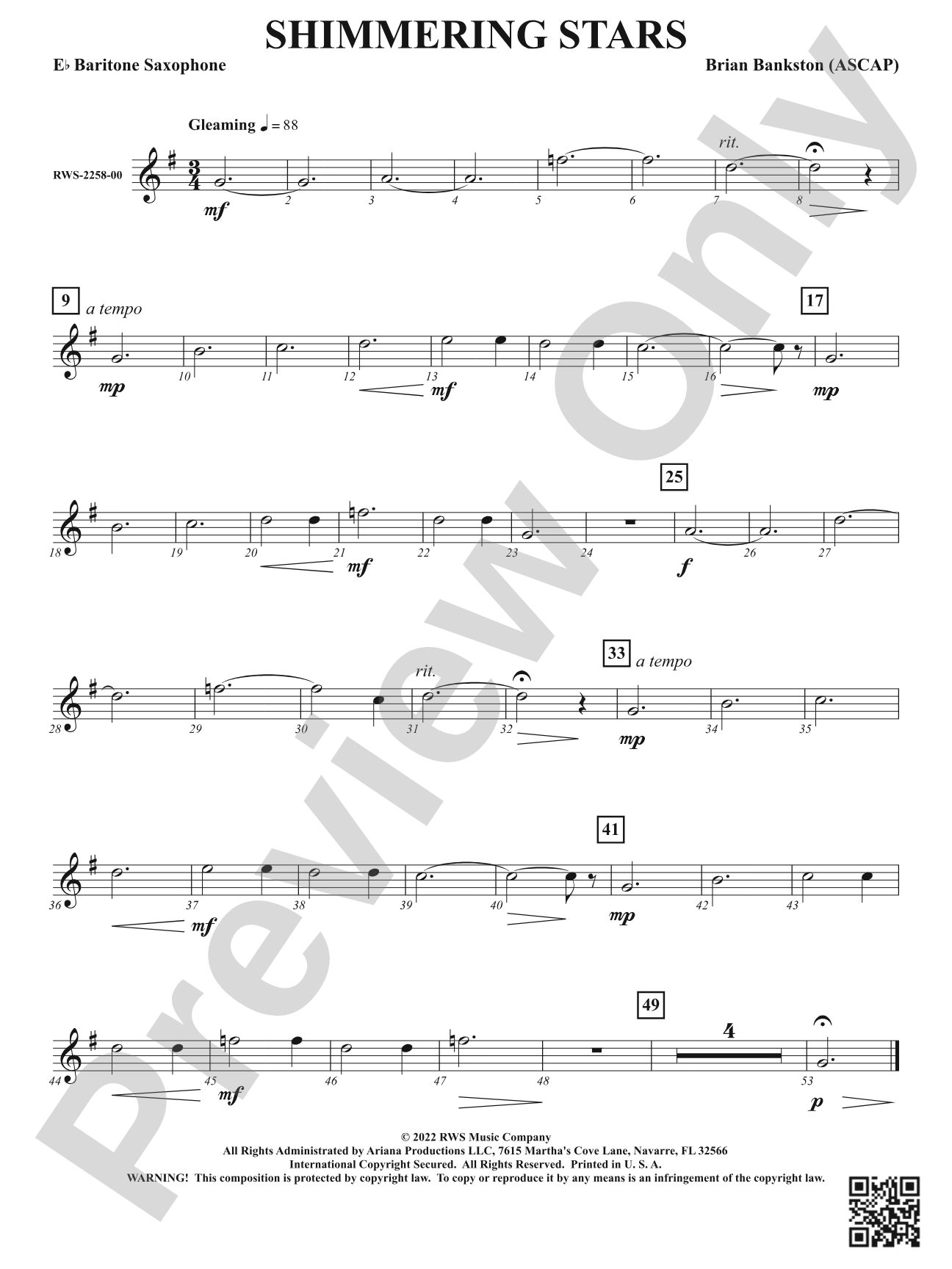 Shimmering Stars: E-flat Baritone Saxophone