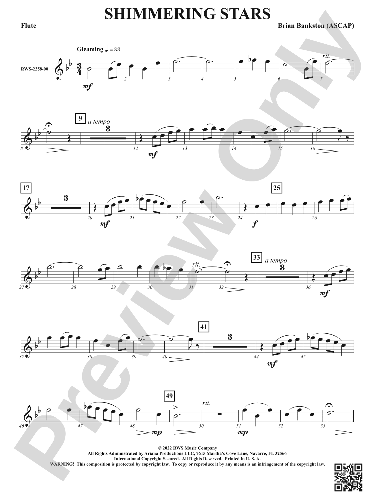 Shimmering Stars: 1st Flute