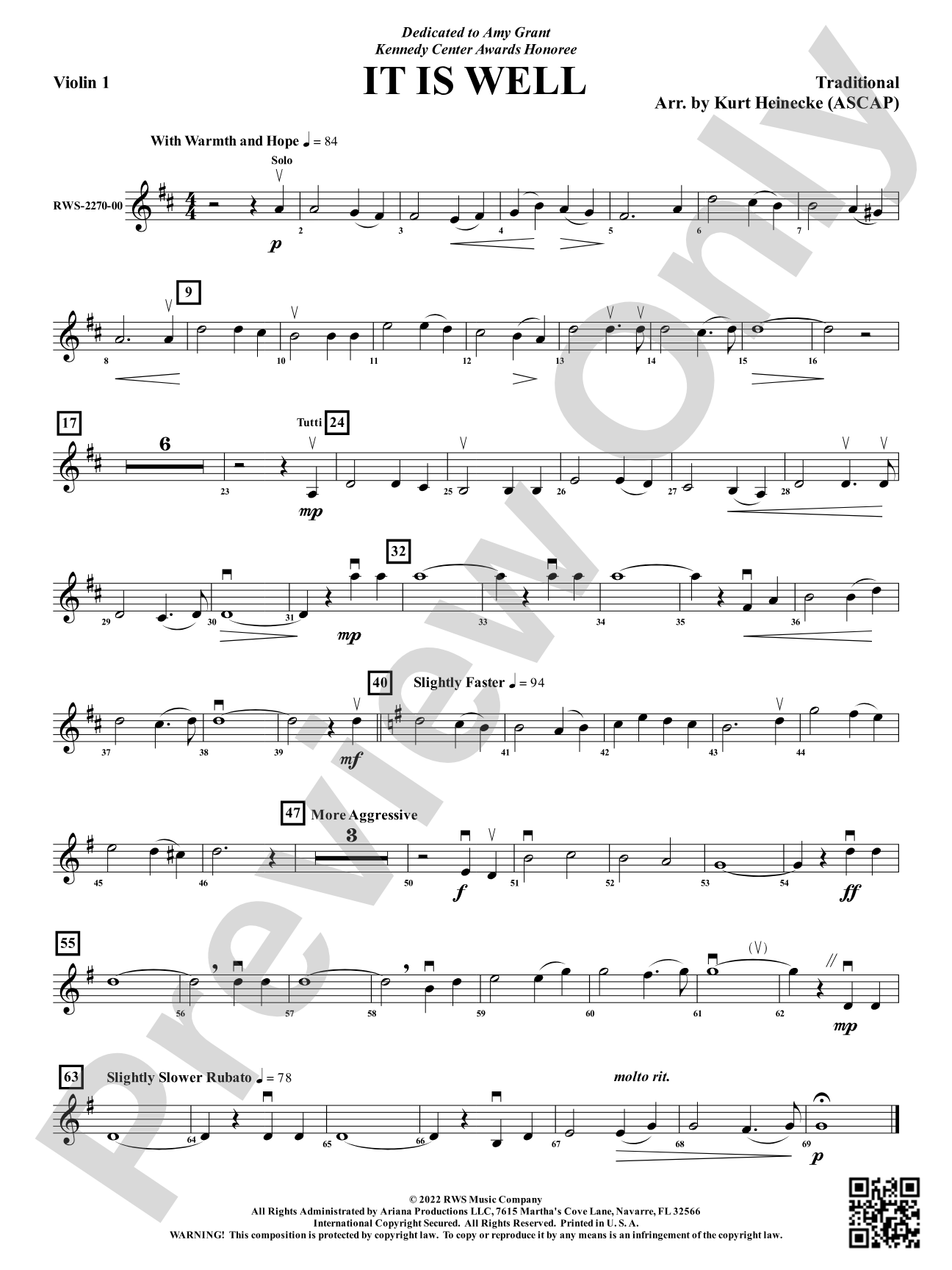 It Is Well: 1st Violin