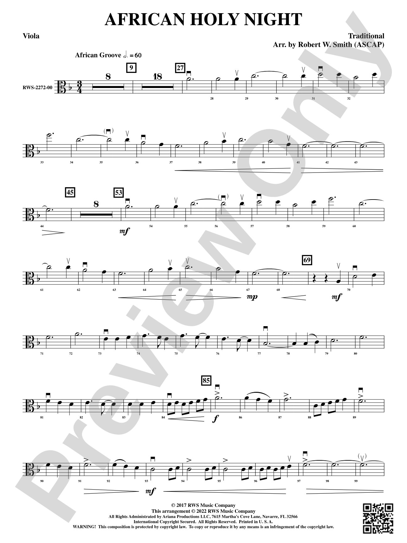 African Holy Night: Viola