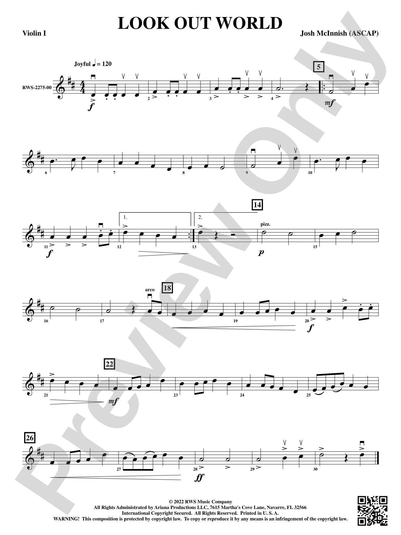 Look Out World: 1st Violin