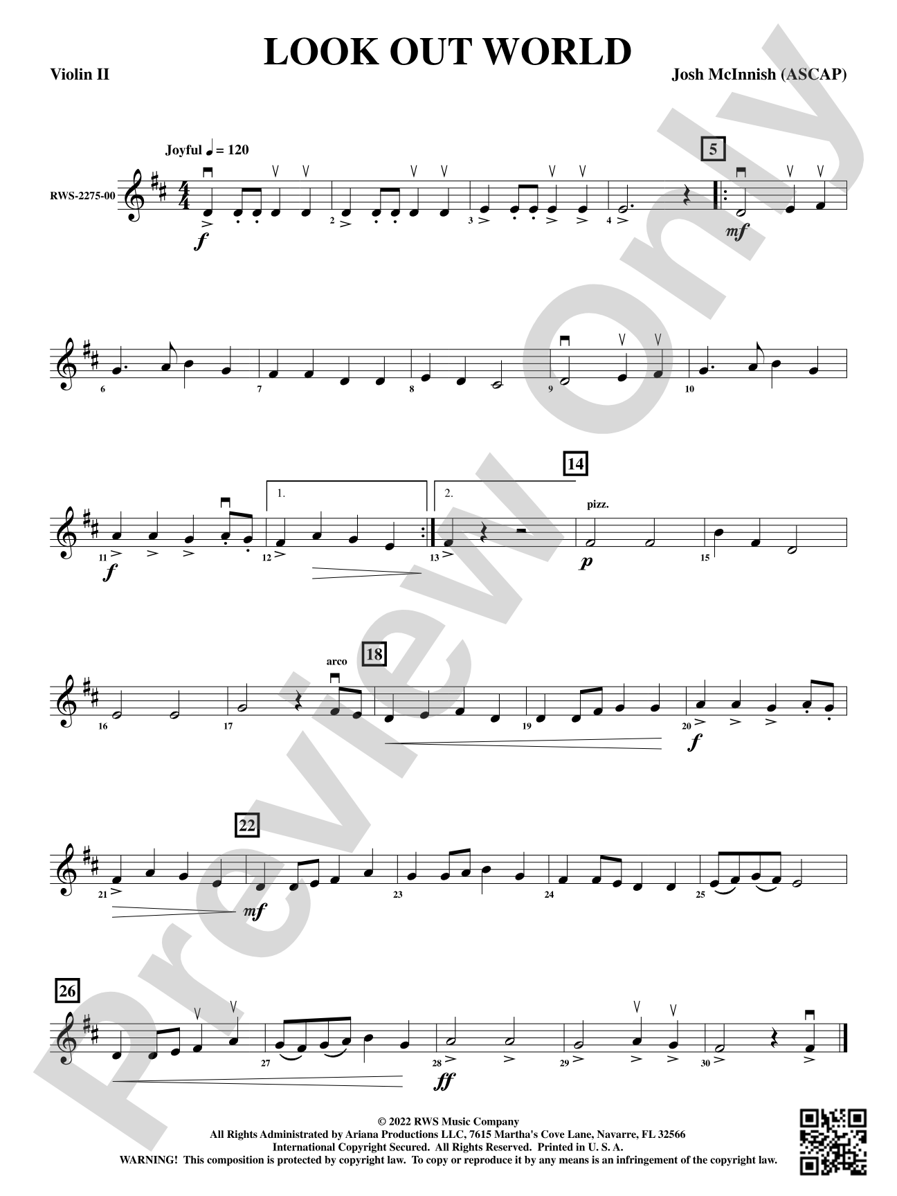 Look Out World: 2nd Violin