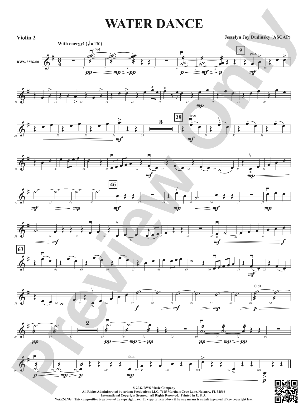 Water Dance: 2nd Violin