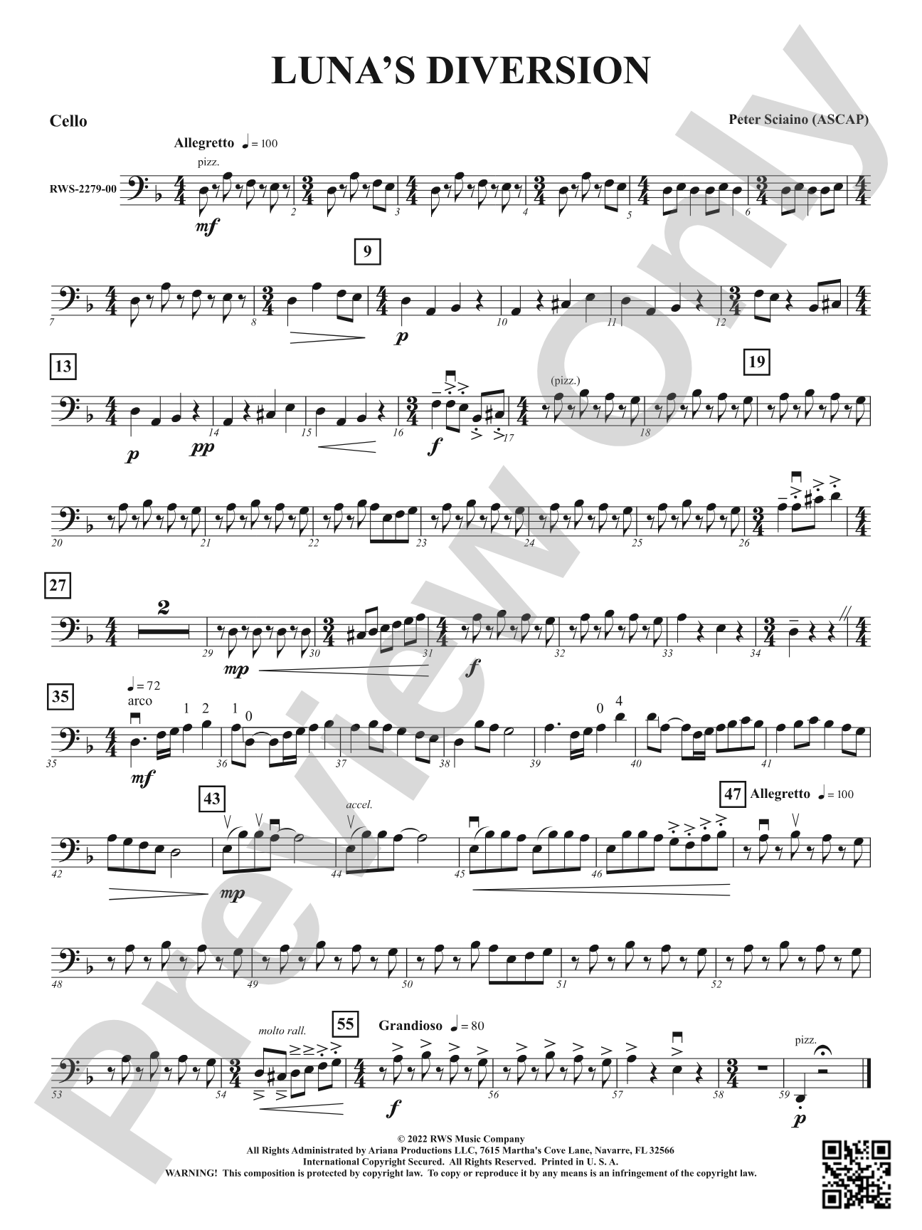 Luna's Diversion: Cello