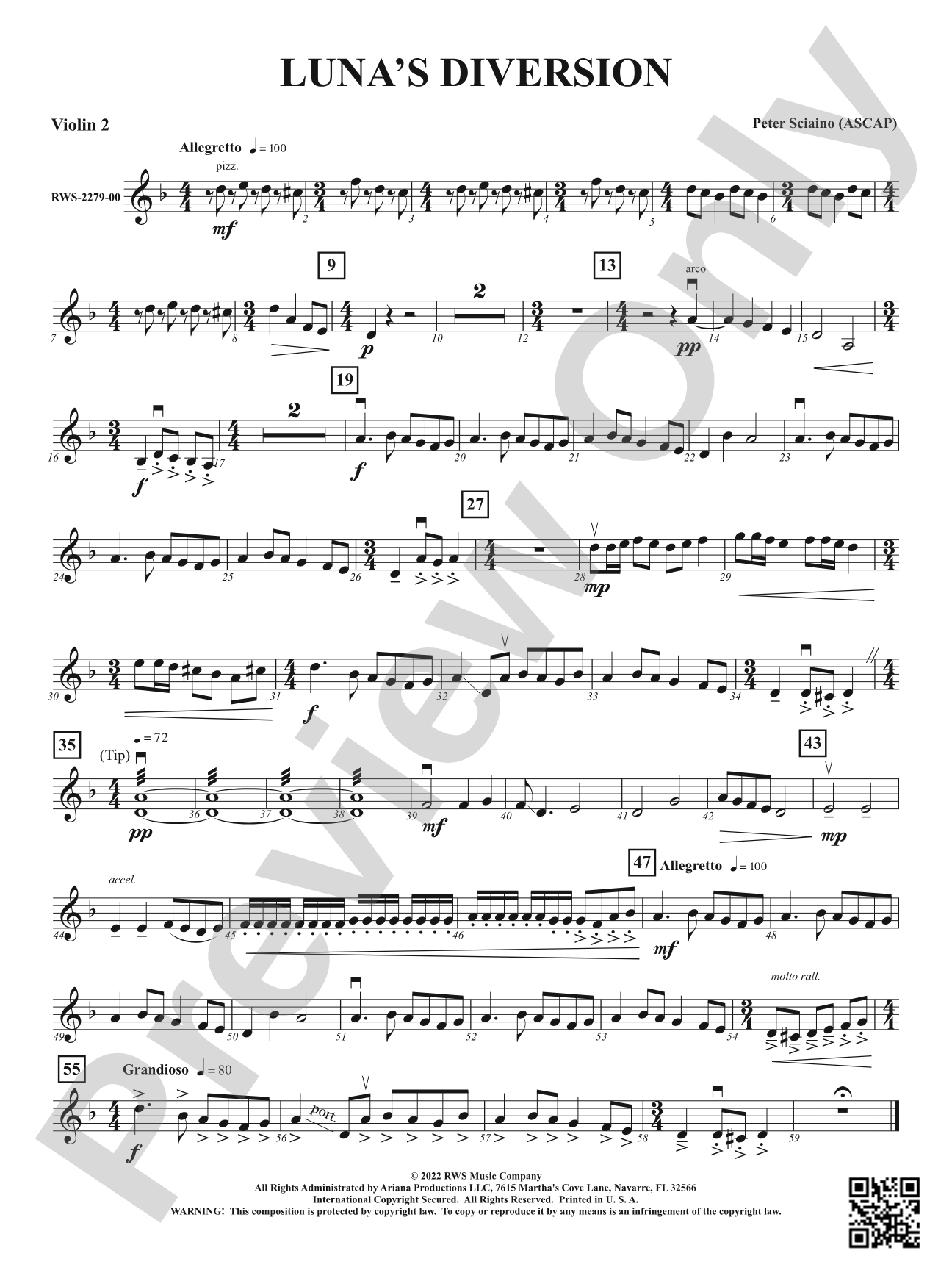 Luna's Diversion: 2nd Violin