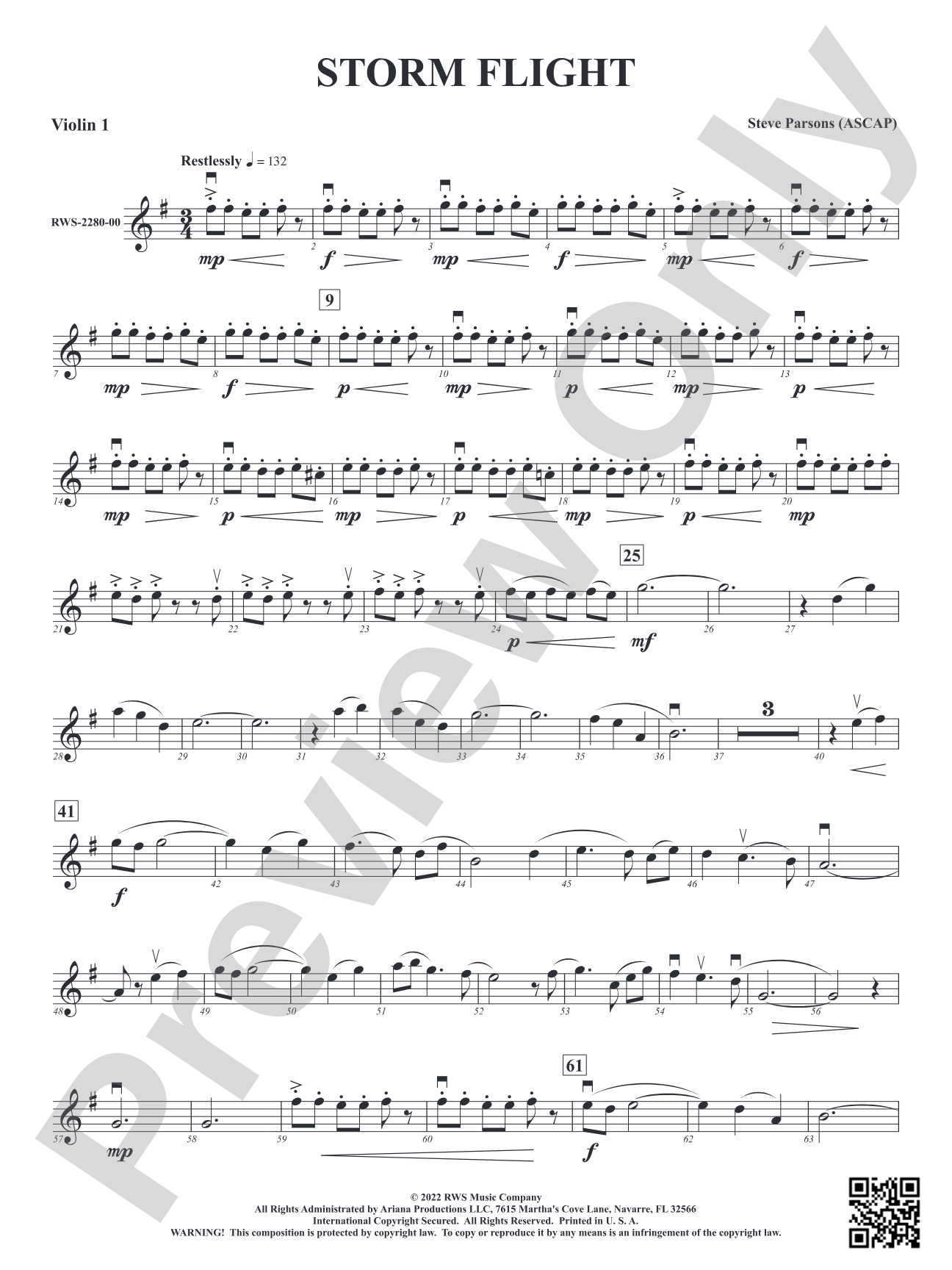 Storm Flight: 1st Violin