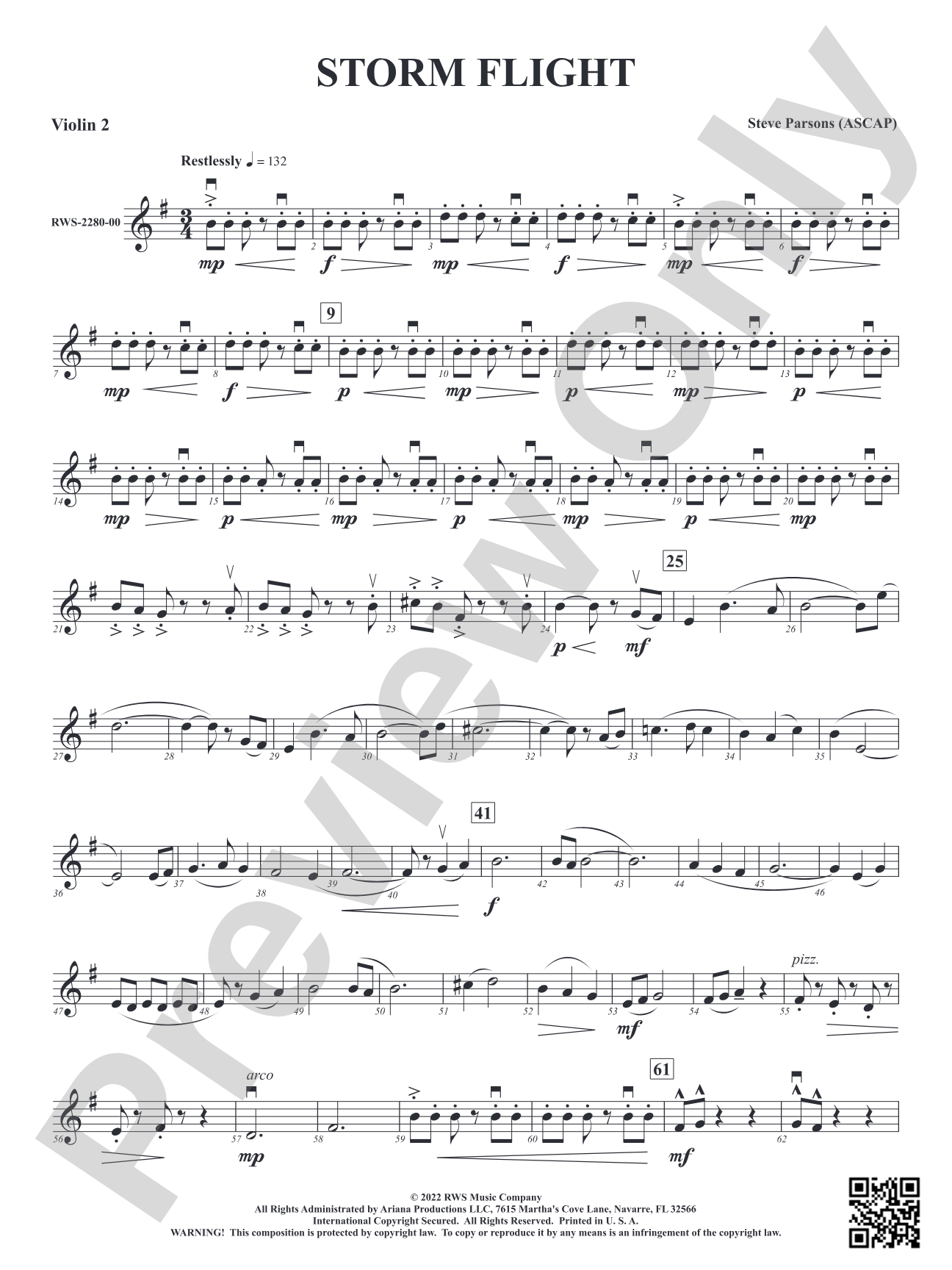 Storm Flight: 2nd Violin