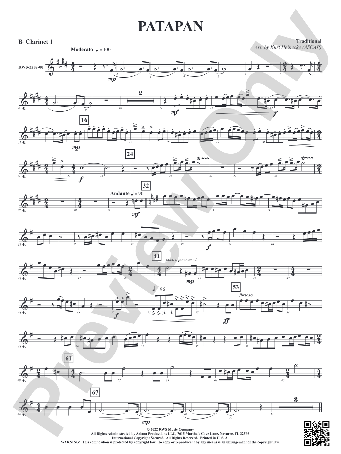 Patapan: 1st B-flat Clarinet