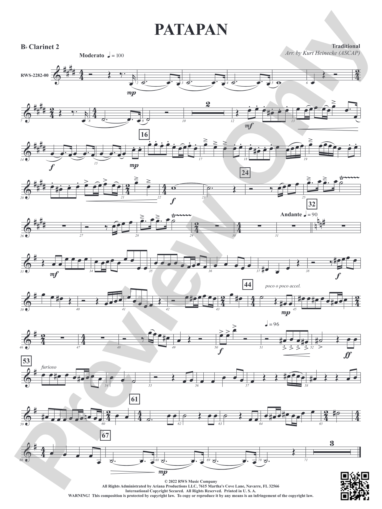 Patapan: 2nd B-flat Clarinet