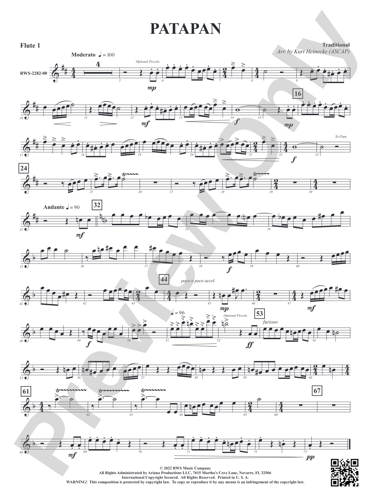 Patapan: 1st Flute