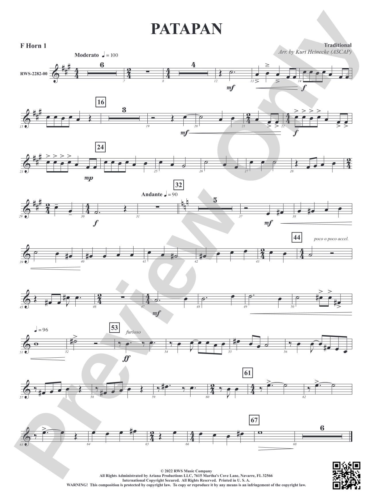 Patapan: 1st F Horn