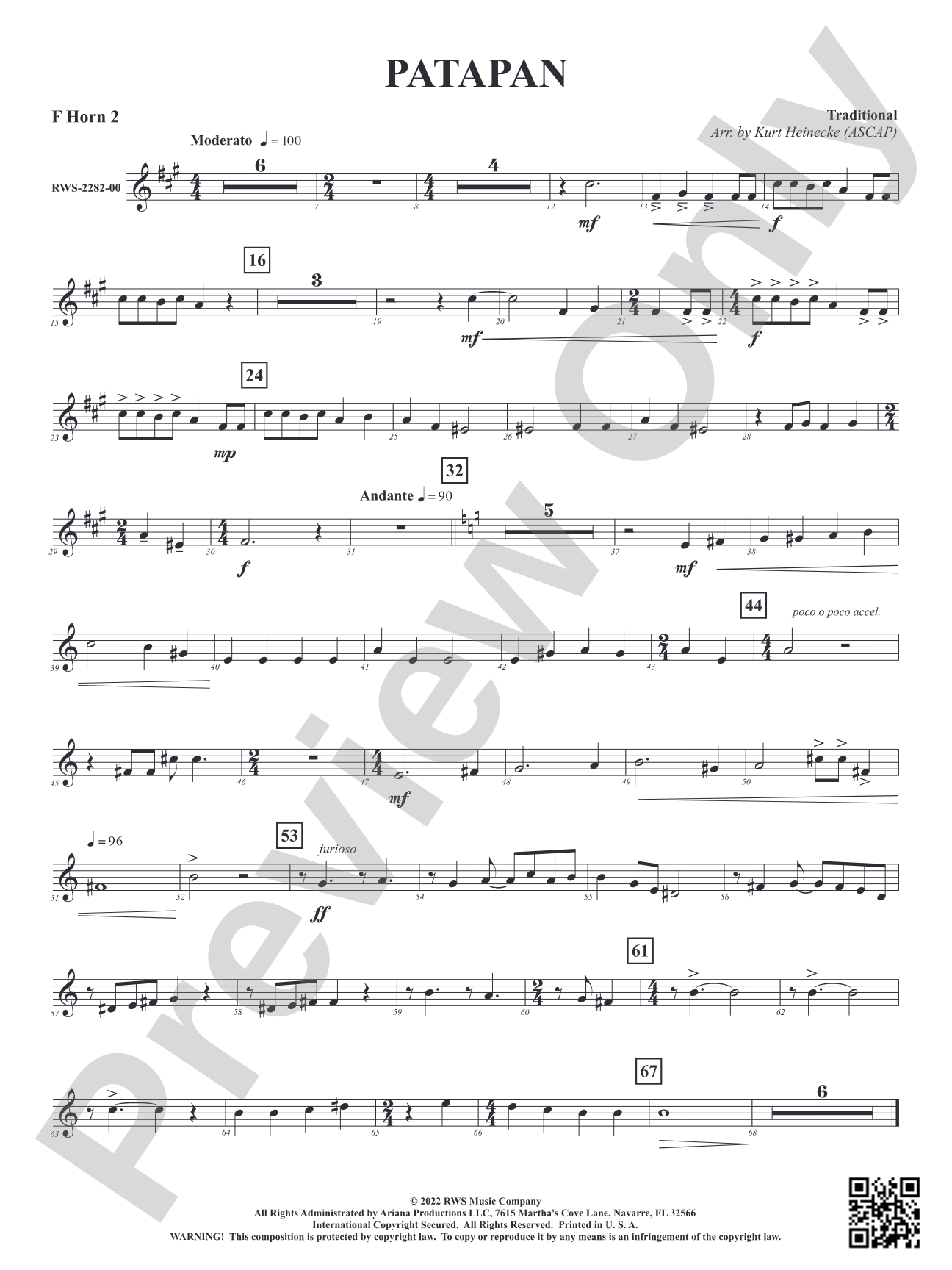 Patapan: 2nd F Horn