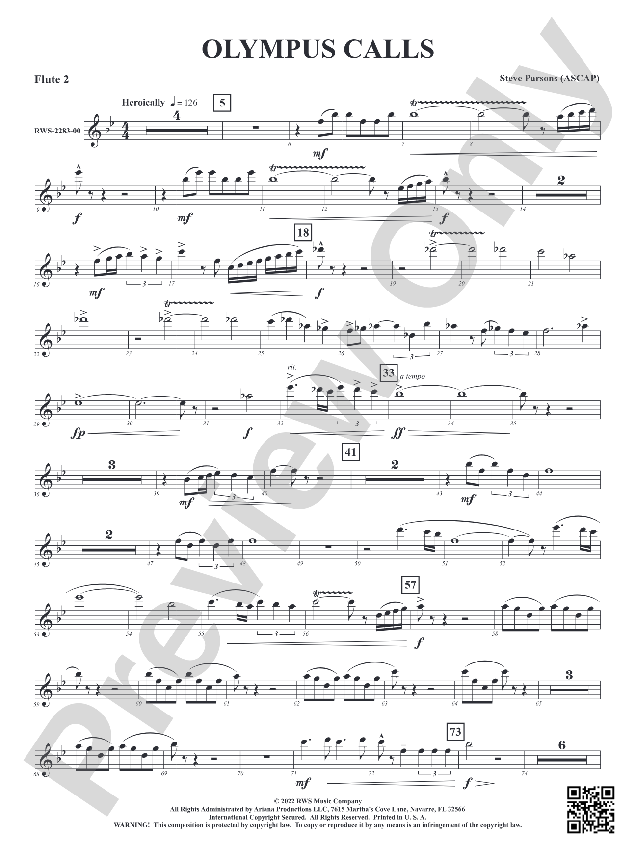 Olympus Calls: 2nd Flute