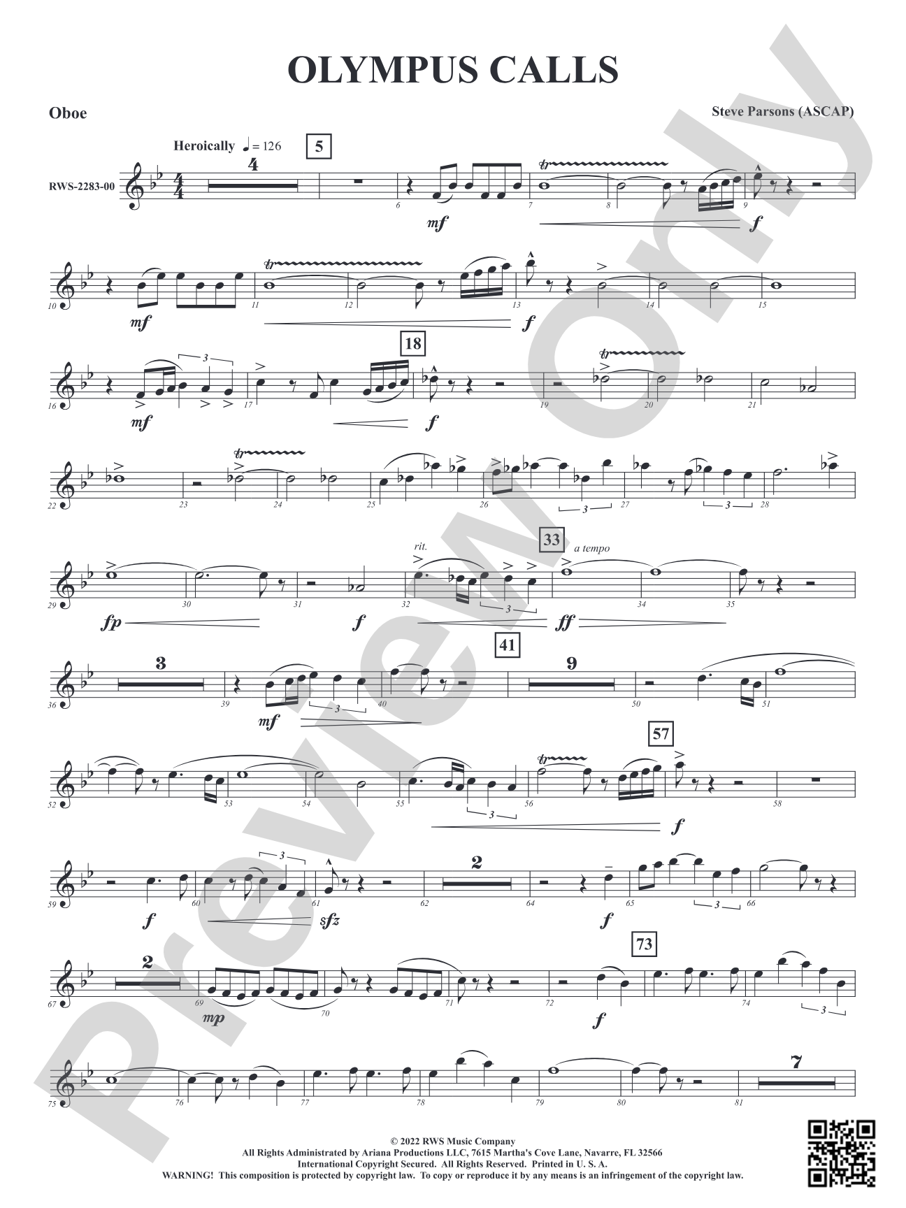 Olympus Calls: Oboe