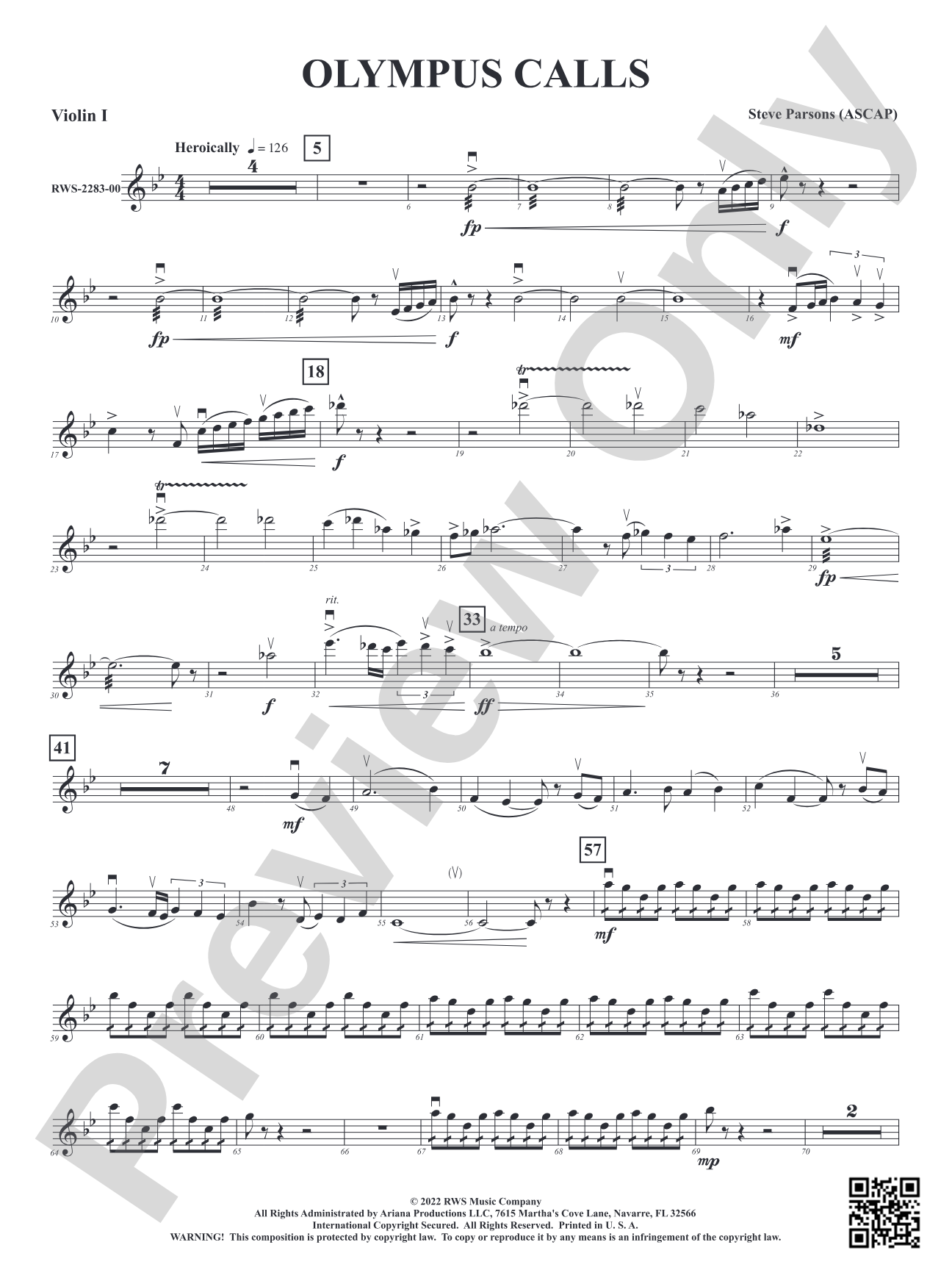 Olympus Calls: 1st Violin