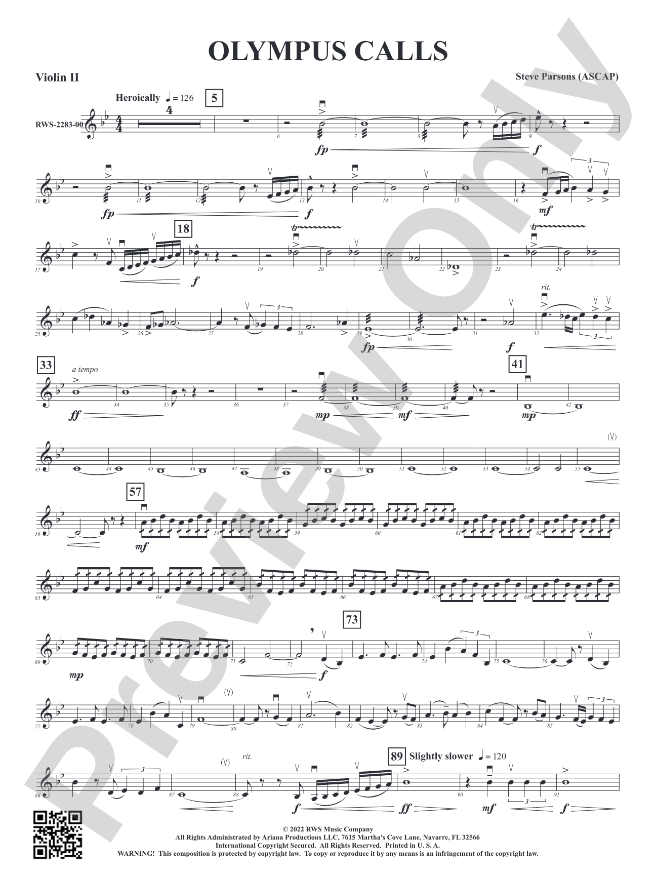 Olympus Calls: 2nd Violin
