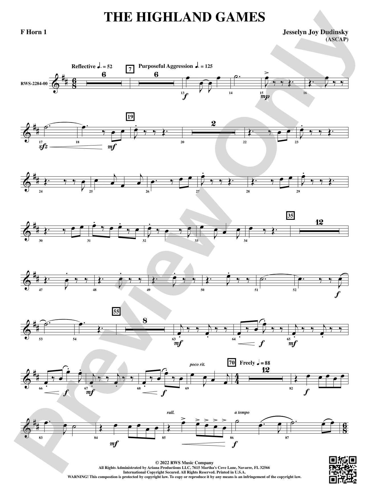 The Highland Games: 1st F Horn