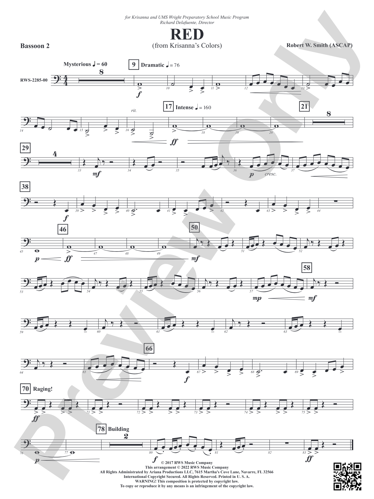 Red - From Krisanna's Colors: 2nd Bassoon