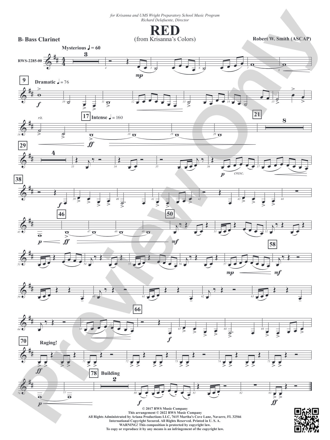 Red - From Krisanna's Colors: Bass Clarinet