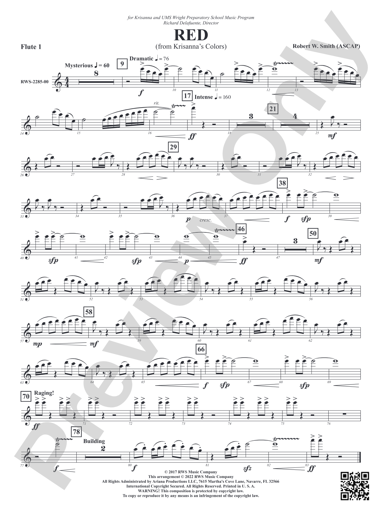 Red - From Krisanna's Colors: 1st Flute
