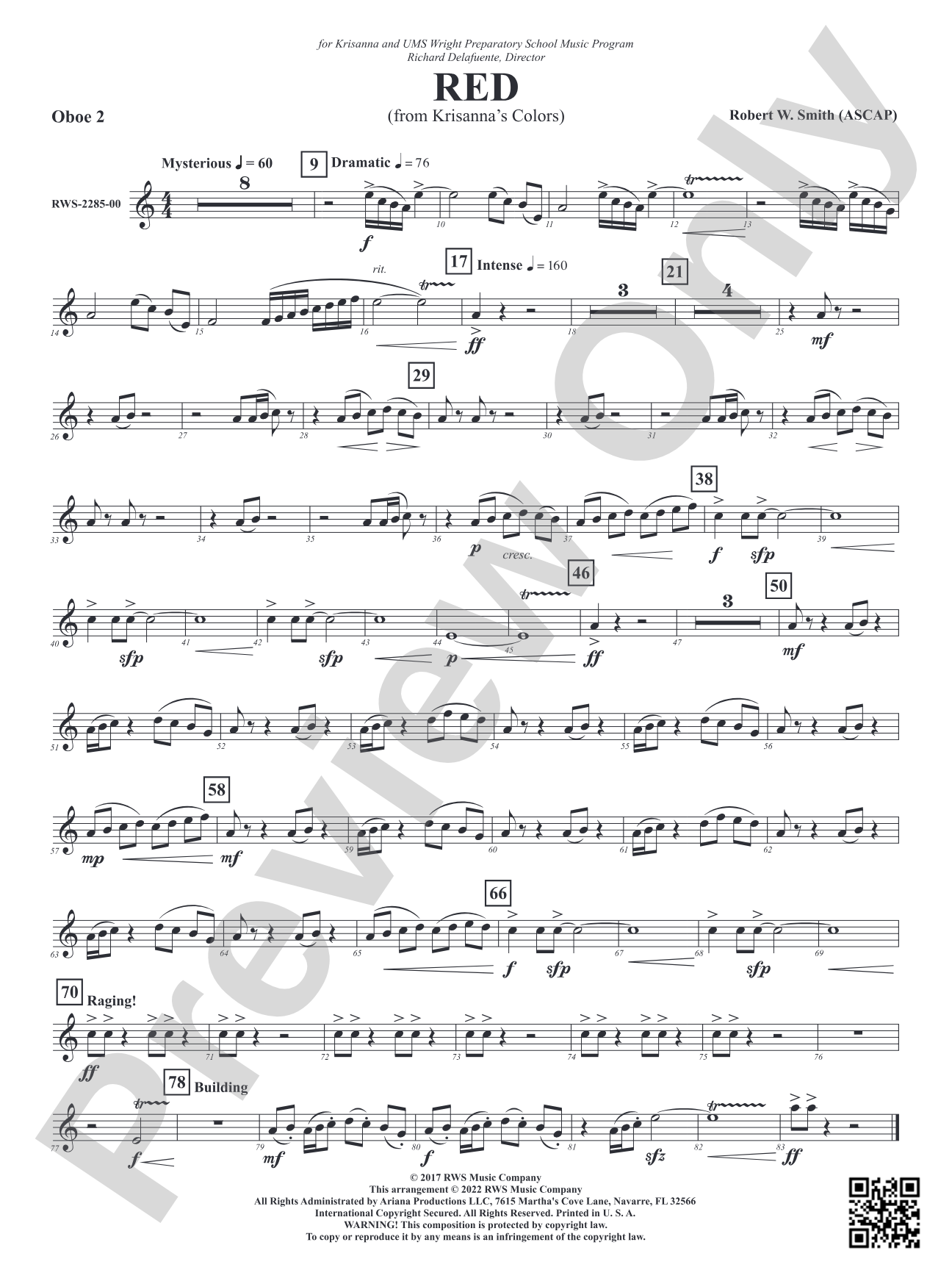 Red - From Krisanna's Colors: 2nd Oboe