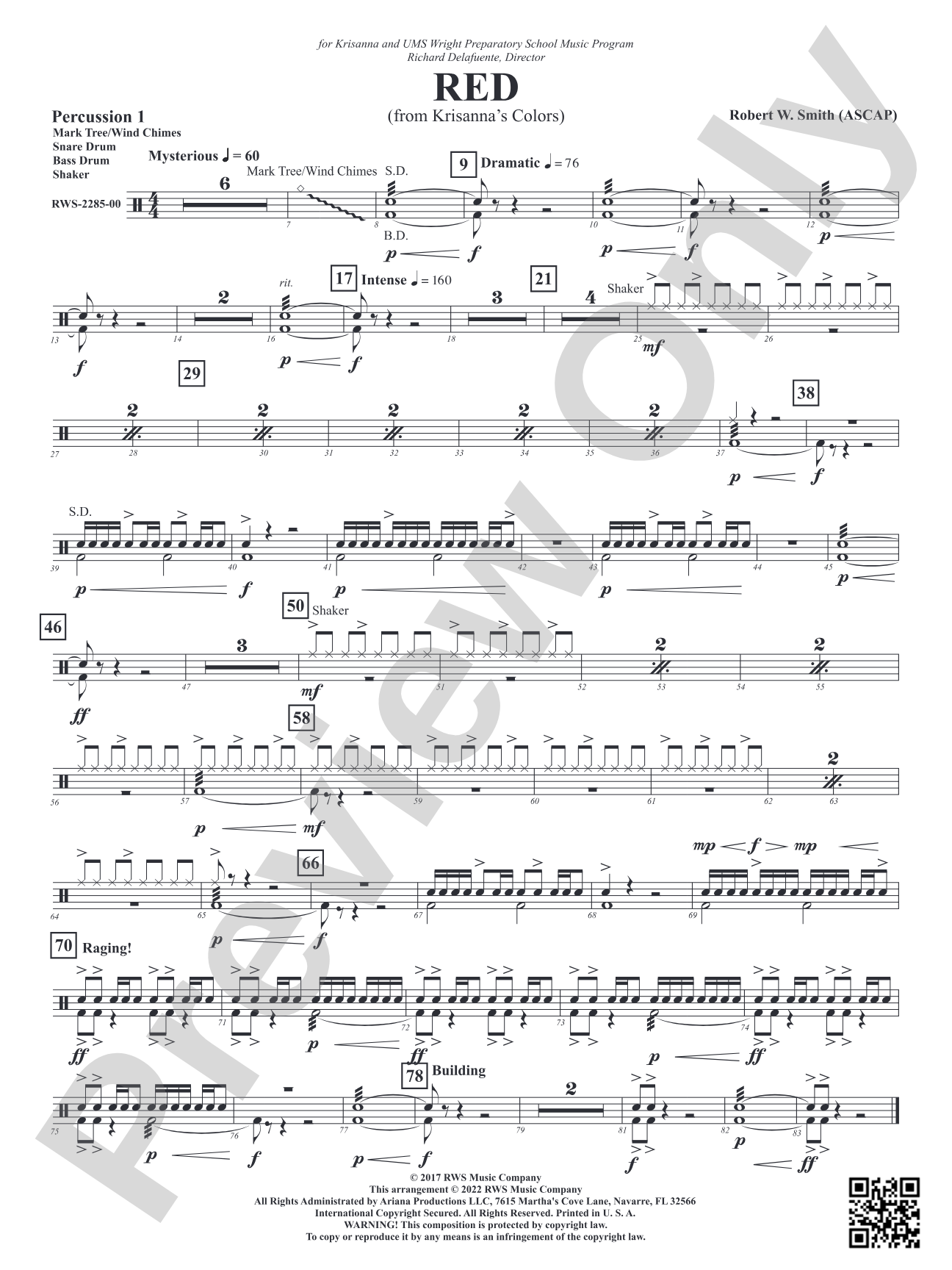 Red - From Krisanna's Colors: 1st Percussion