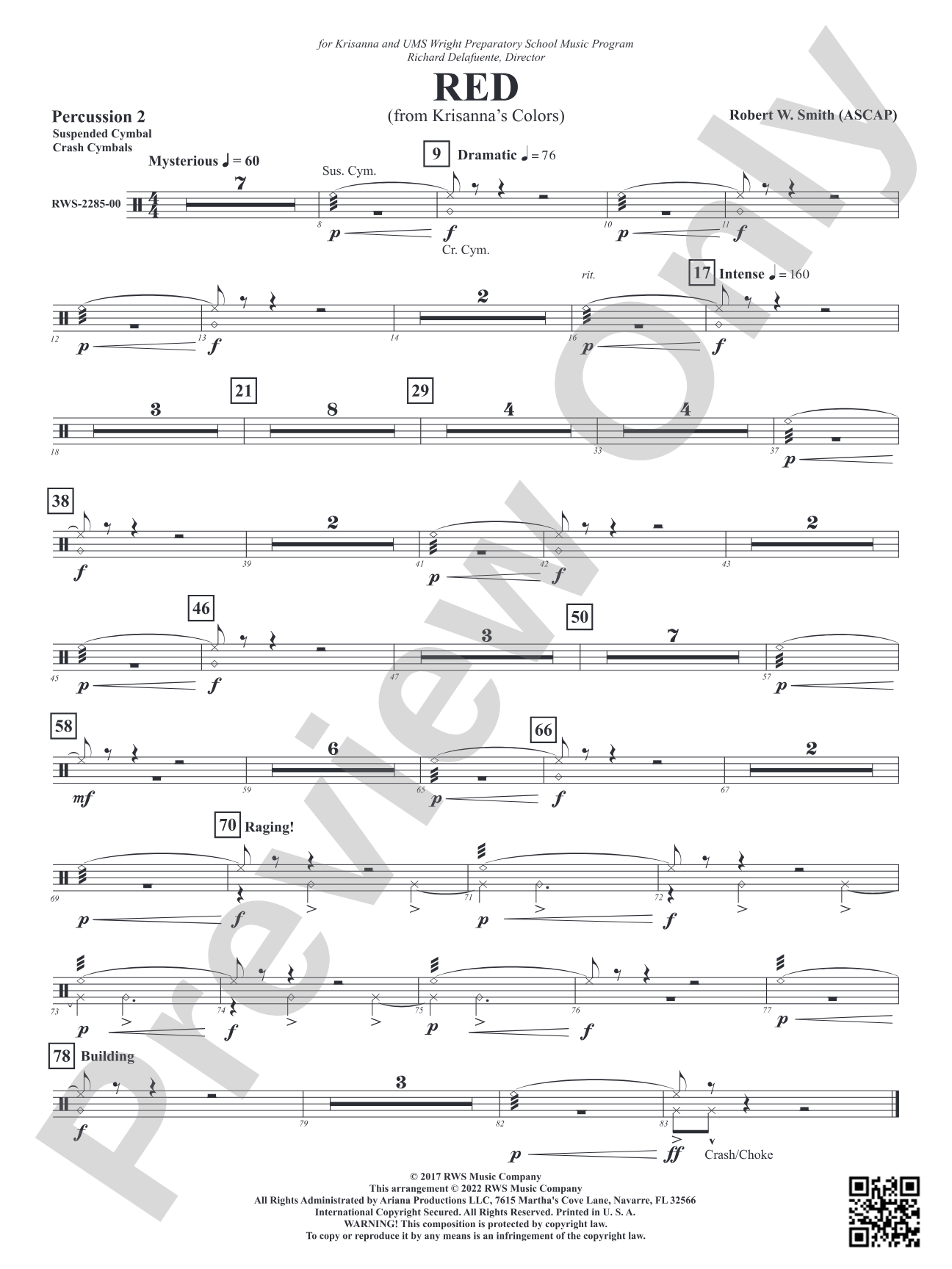 Red - From Krisanna's Colors: 2nd Percussion